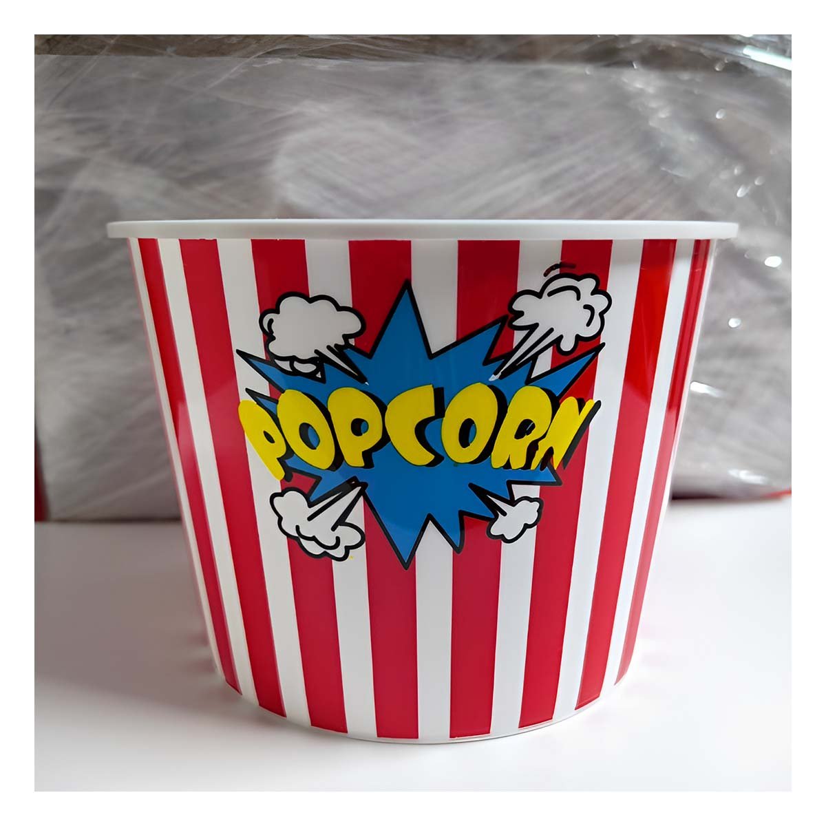 PACK2 RECIPIENTE POPCORN 16X11,6X12CM ROJO PARA DULCES Y SNACKS EN FIESTAS - 5