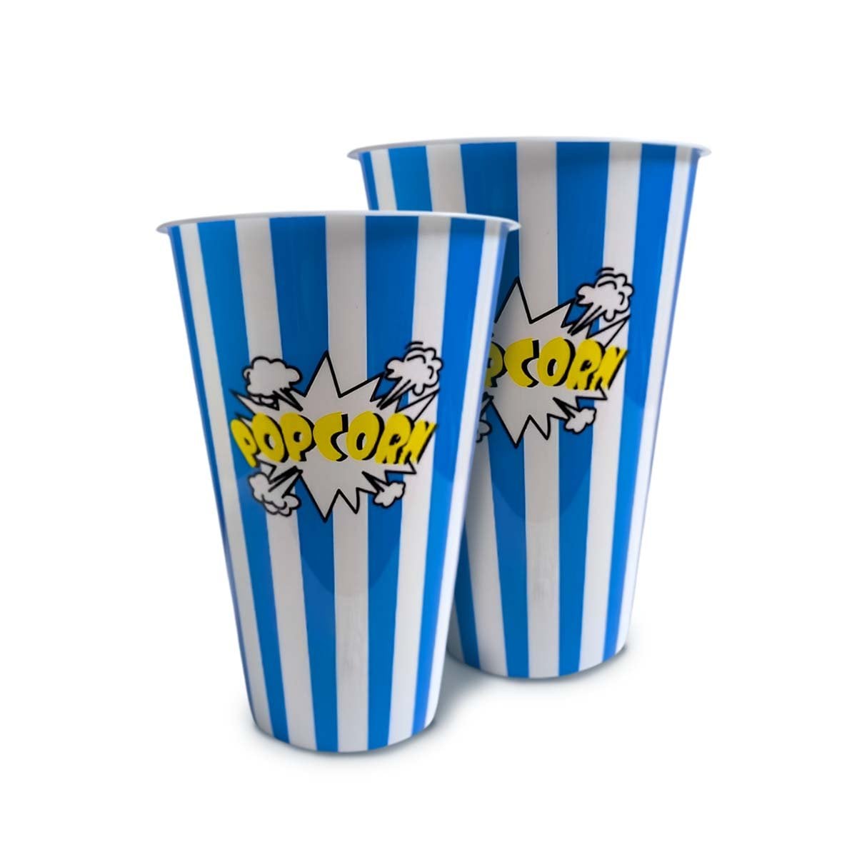PACK2 RECIPIENTE POPCORN 11,3X17X6,9CM AZUL CON DISENO PRACTICO Y FUNCIONAL YREGALO STICKER - 2
