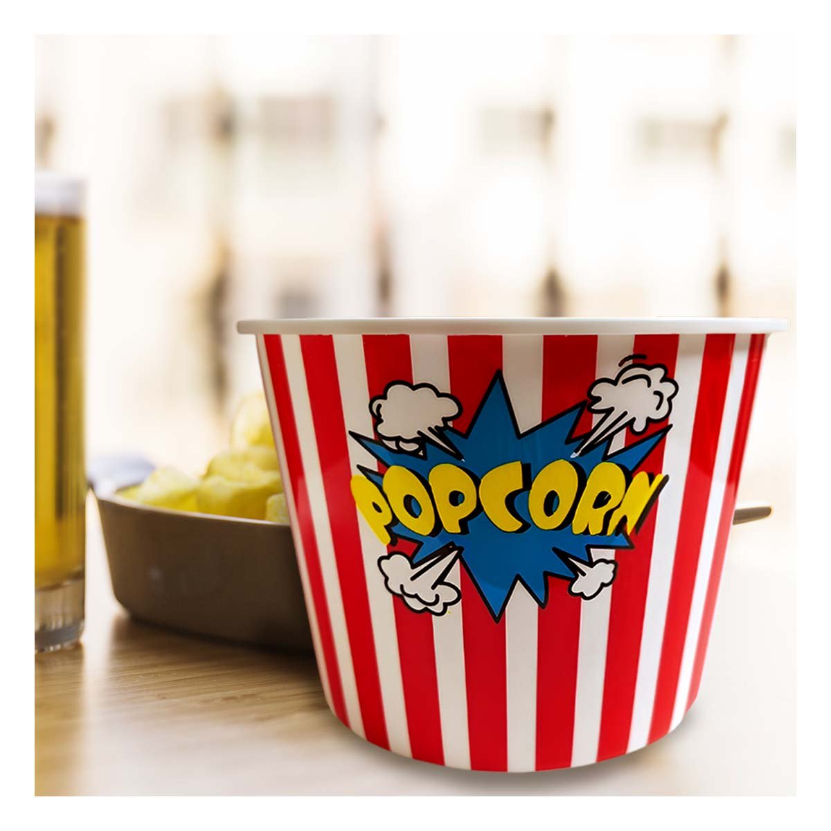 PACK6 BALDE POPCORN 16X11,6X12CM ROJO PARA CINE Y EVENTOS EN CASA - 5