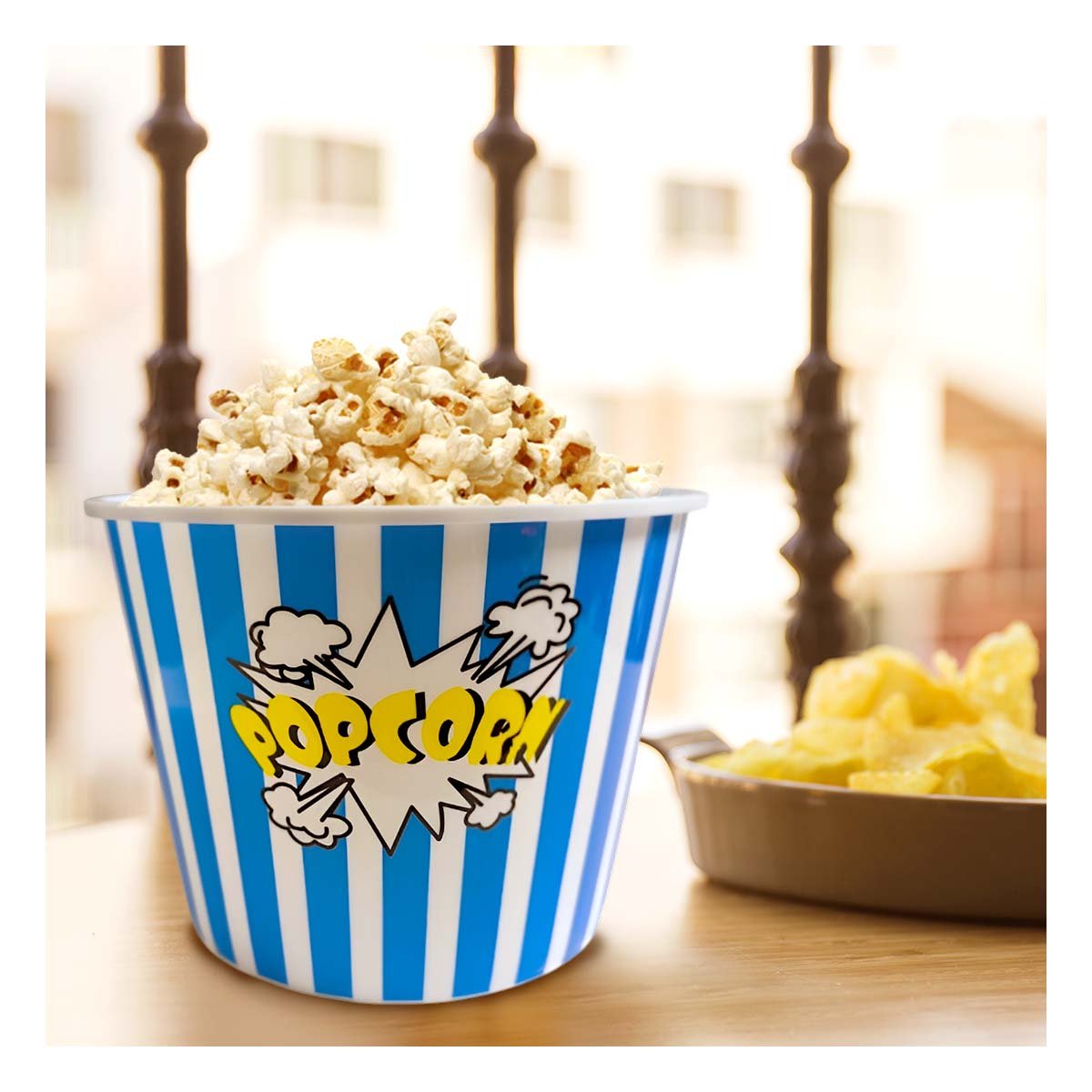 CUBETA VASO POPCORN 16X11,6X12CM AZUL PARA SERVIR PALOMITAS Y DULCES YPOST IT - 1