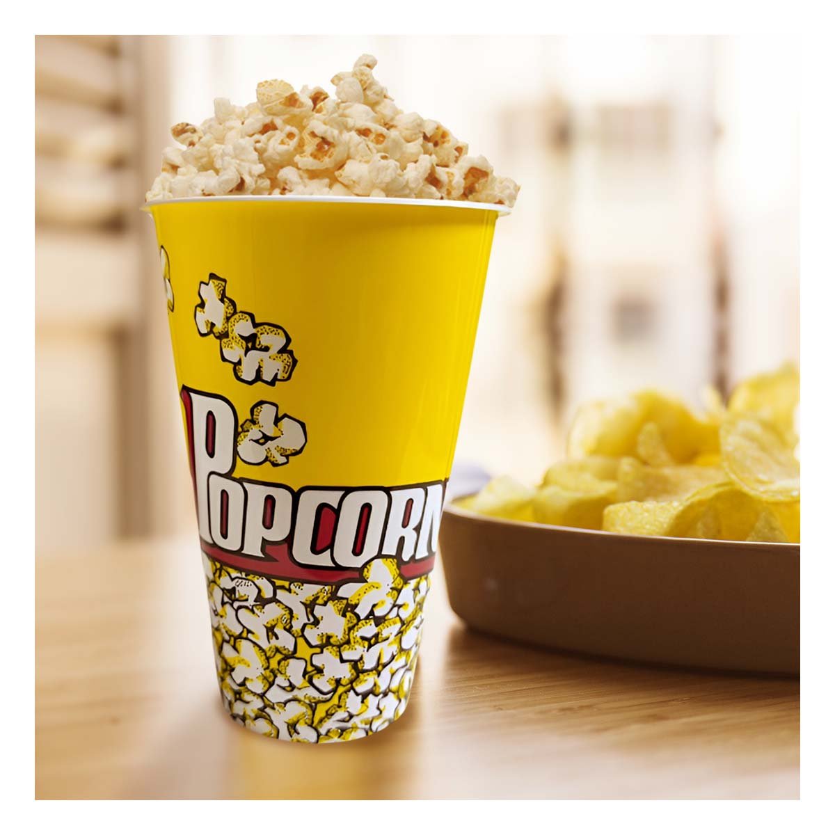 PACK2 RECIPIENTE POPCORN 11,3X17X6,9CM AMARILLO PARA DULCES Y SNACKS EN FIESTAS - 2