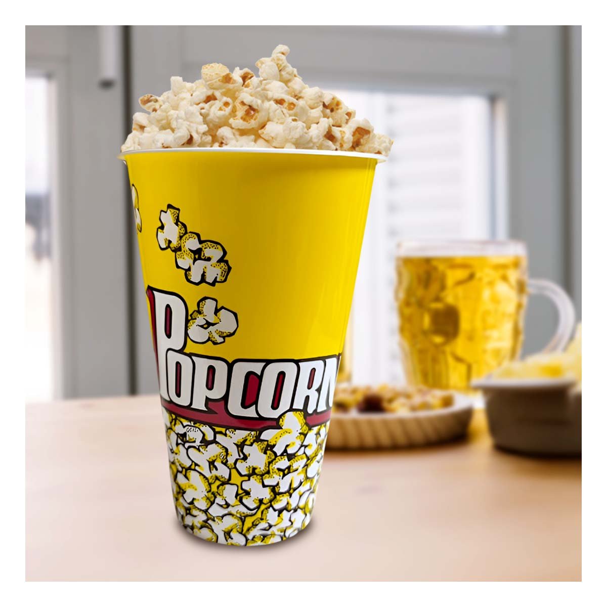 PACK2 RECIPIENTE POPCORN 11,3X17X6,9CM AMARILLO PARA DULCES Y SNACKS EN FIESTAS - 3