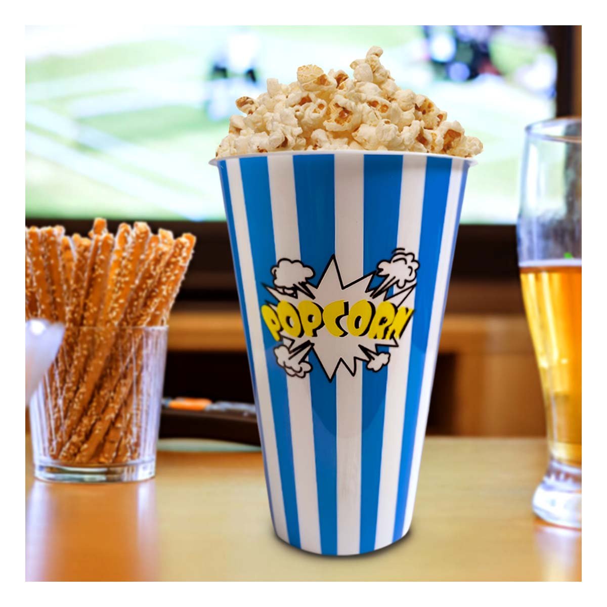 PACK6 BALDE POPCORN 11,3X17X6,9CM AZUL PARA CINE Y EVENTOS EN CASA - 5