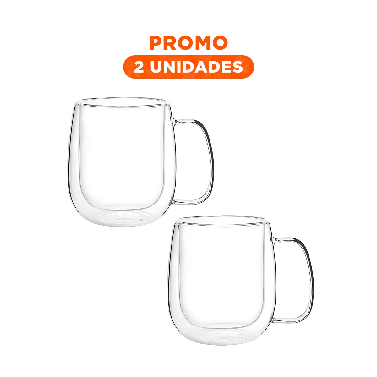 PACK2 ENVASE DOBLE CAPA 443ML TRANSPARENTE CON DISENO PRACTICO Y FUNCIONAL YREGALO STICKER - 1