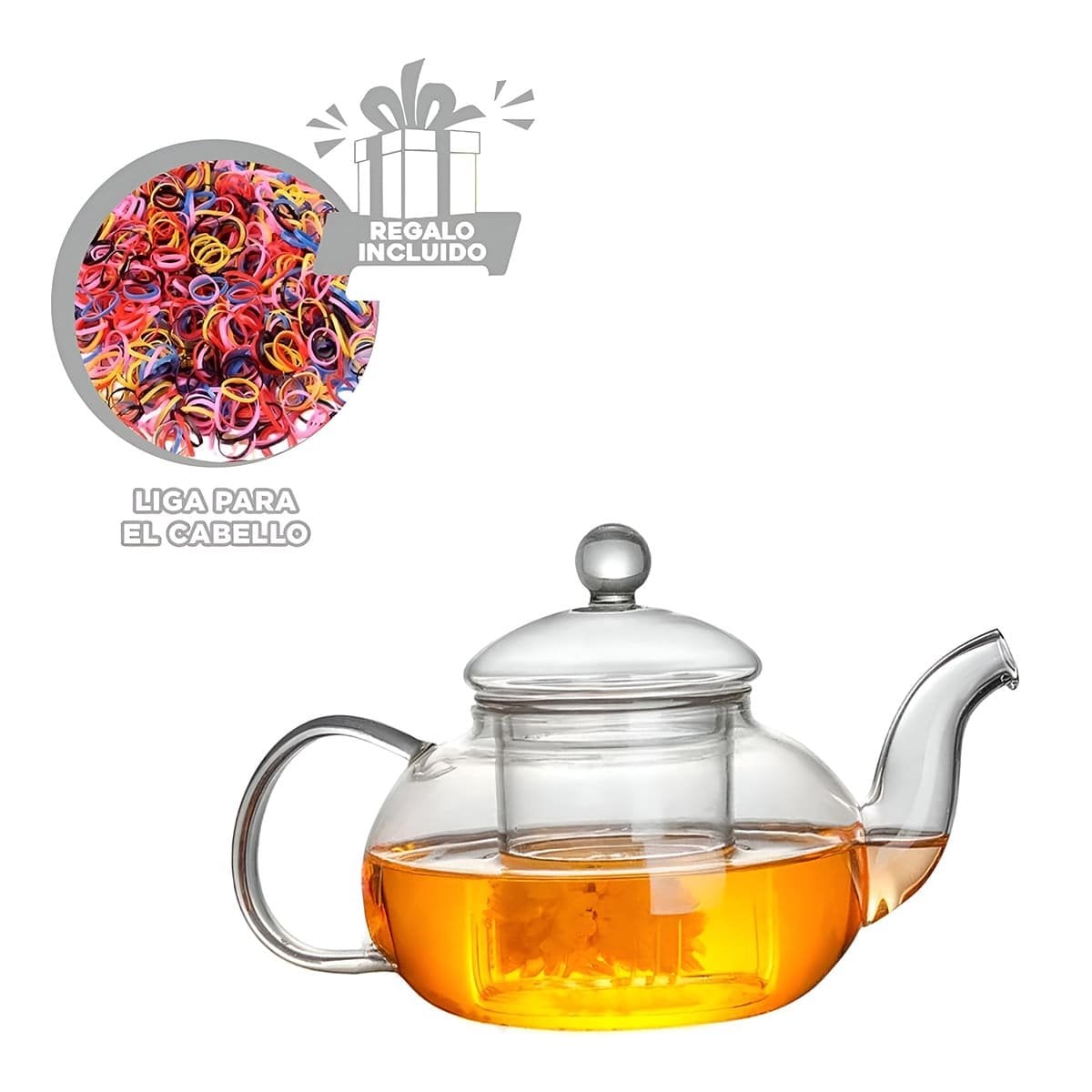 TETERA DE VIDRIO MODERNA PARA SERVIR BEBIDAS CALIENTES 800 ML Y+LIGAS REGALO - 2