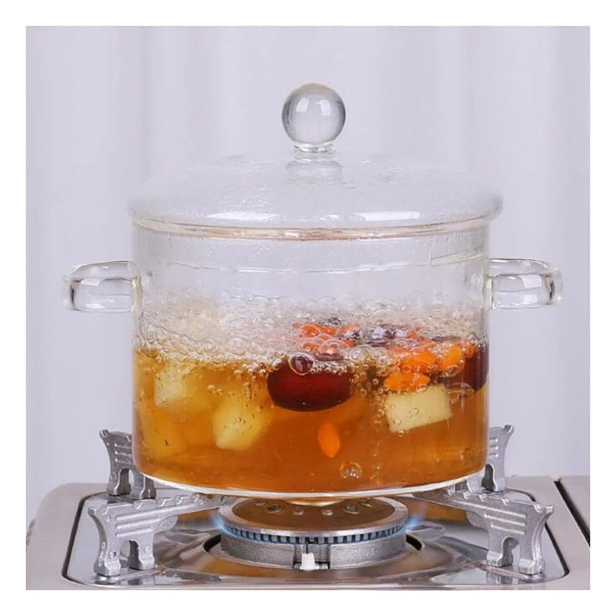 OLLA PARA COCINAR ARROZ Y GUISOS EN CASA TRANSPARENTE 1500 ML - 3