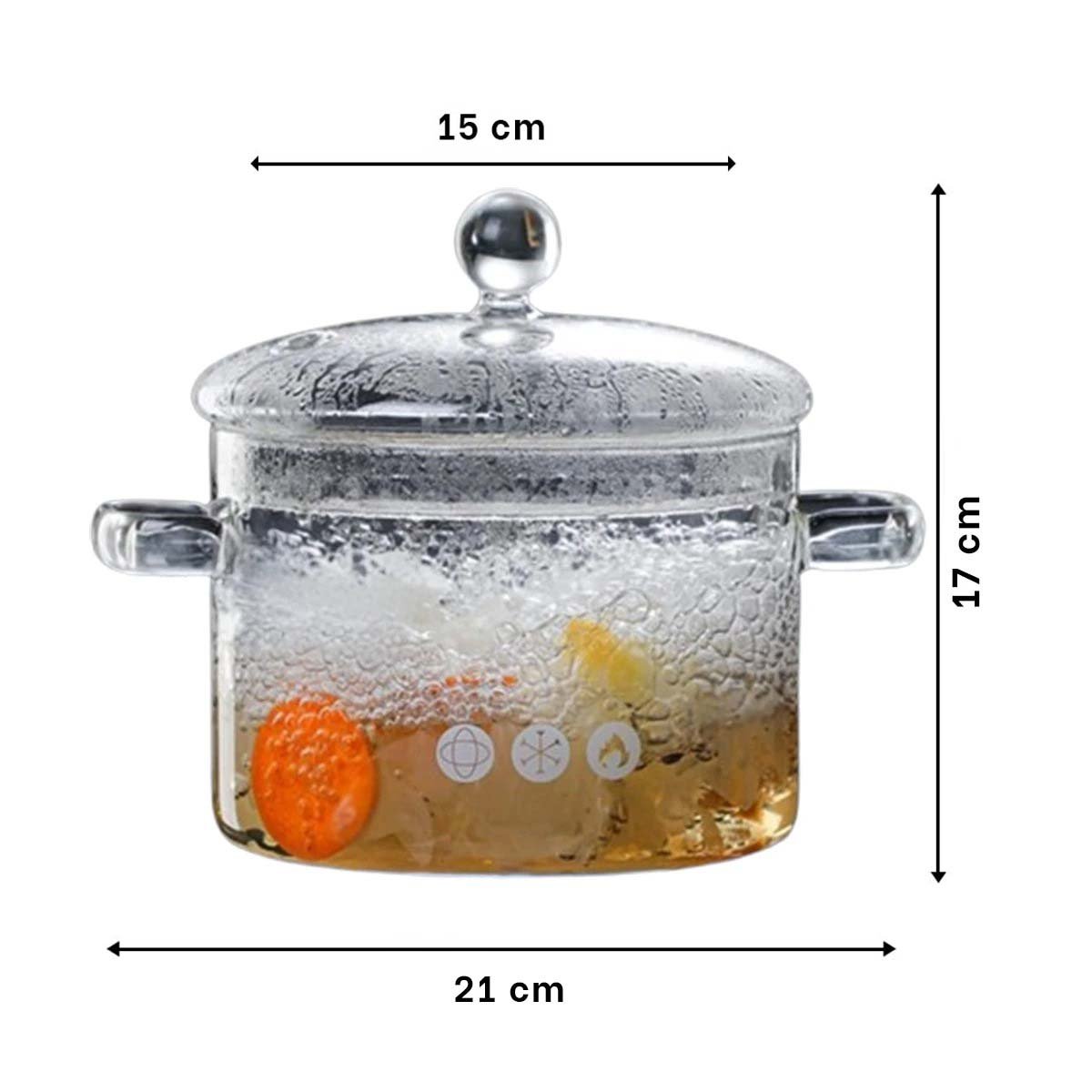 OLLA PARA COCINAR ARROZ Y GUISOS EN CASA TRANSPARENTE 1500 ML - 4