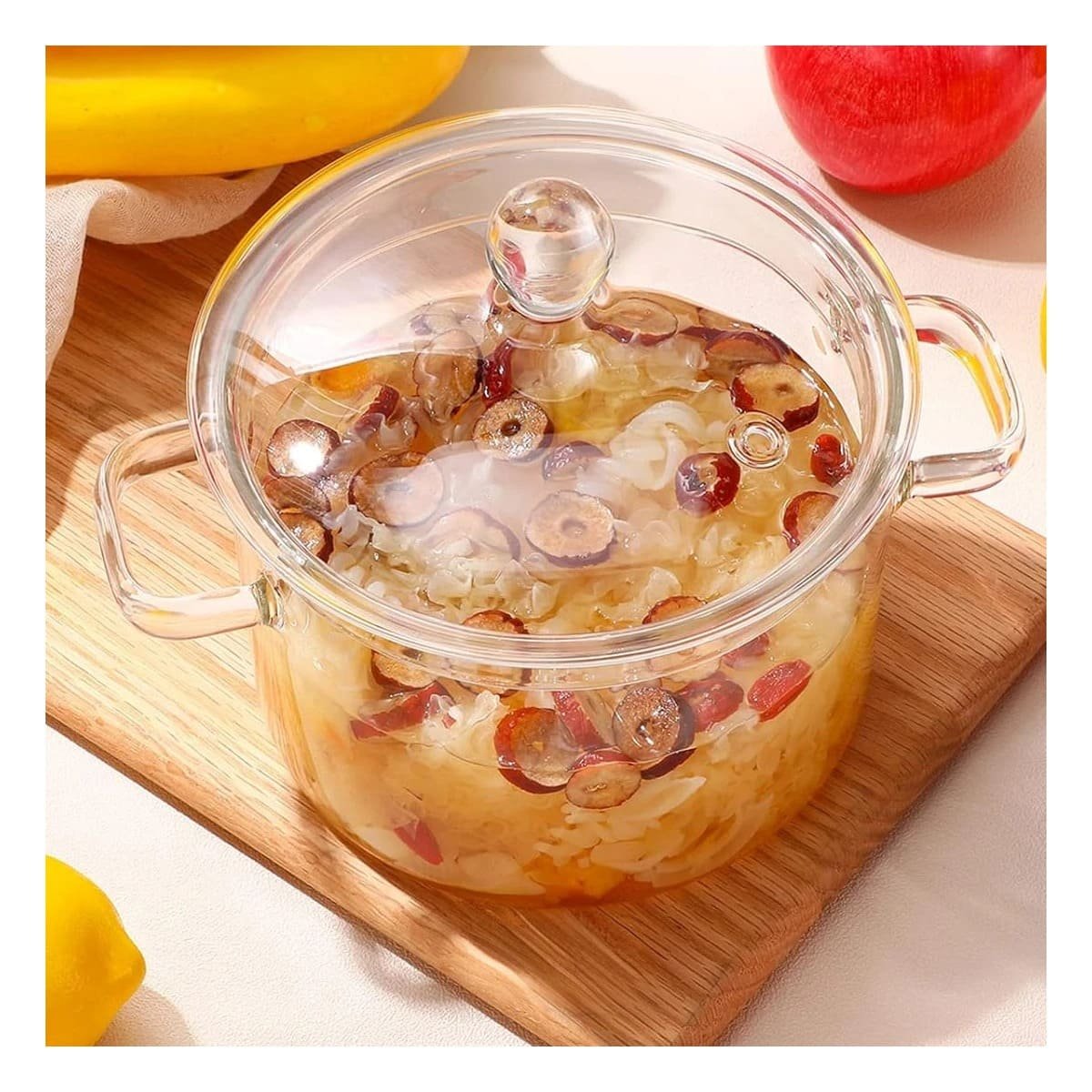 OLLA PARA COCINAR ARROZ Y GUISOS EN CASA TRANSPARENTE 1500 ML - 5
