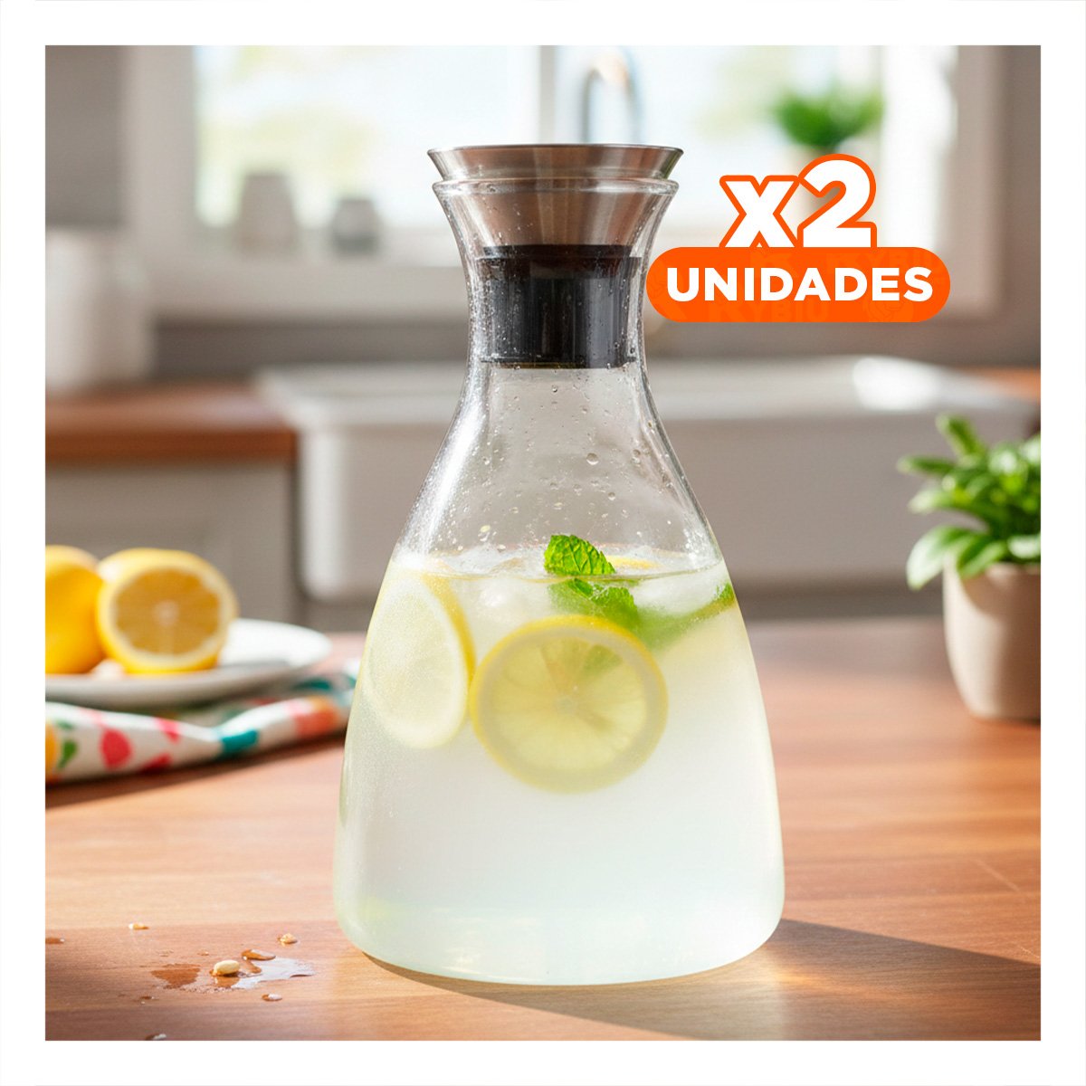 PACK2 BOTELLA PARA USO DIARIO Y ACOMPAÑAR COMIDAS CASERAS TRANSPARENTE 1600 ML - 1