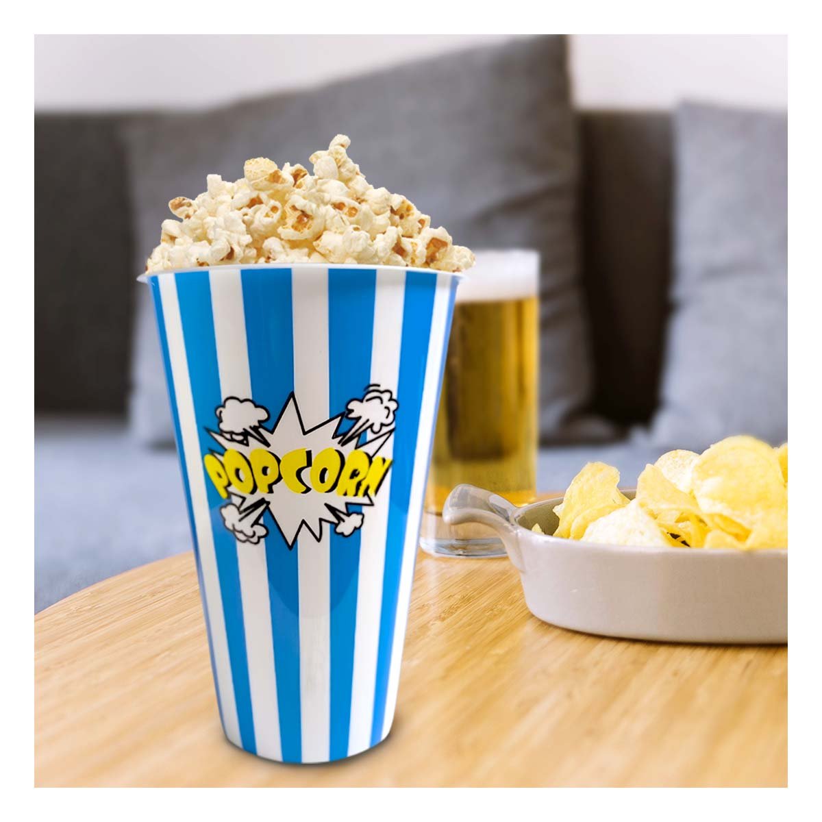 PACK2 RECIPIENTE POPCORN 11,3X17X6,9CM AZUL PARA CINE Y EVENTOS EN CASA YPAPEL REGALO - 5