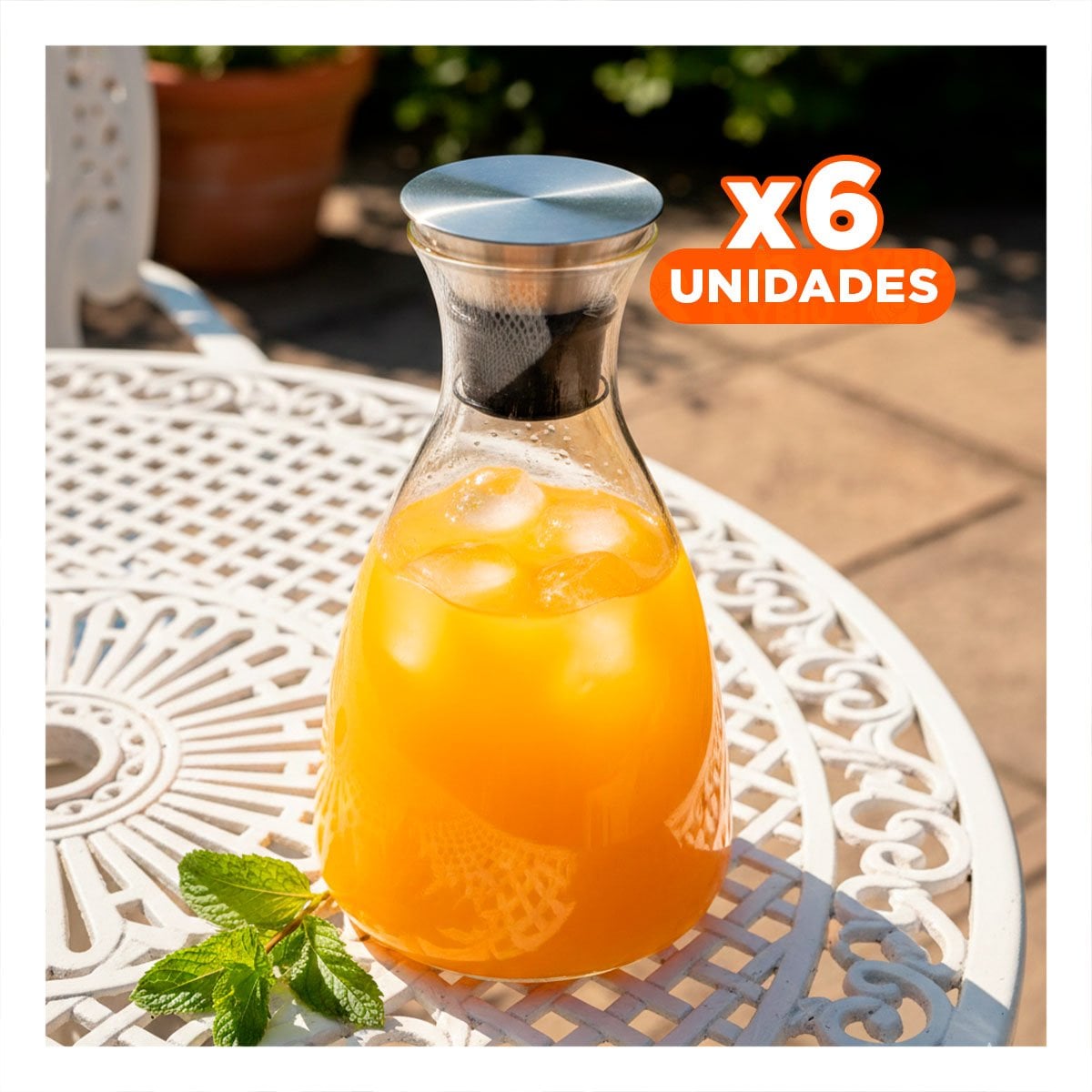 PACK6 FRASCO PARA BEBIDAS DIARIAS TRANSPARENTE 1600 ML Y+PAPEL REGALO - 1