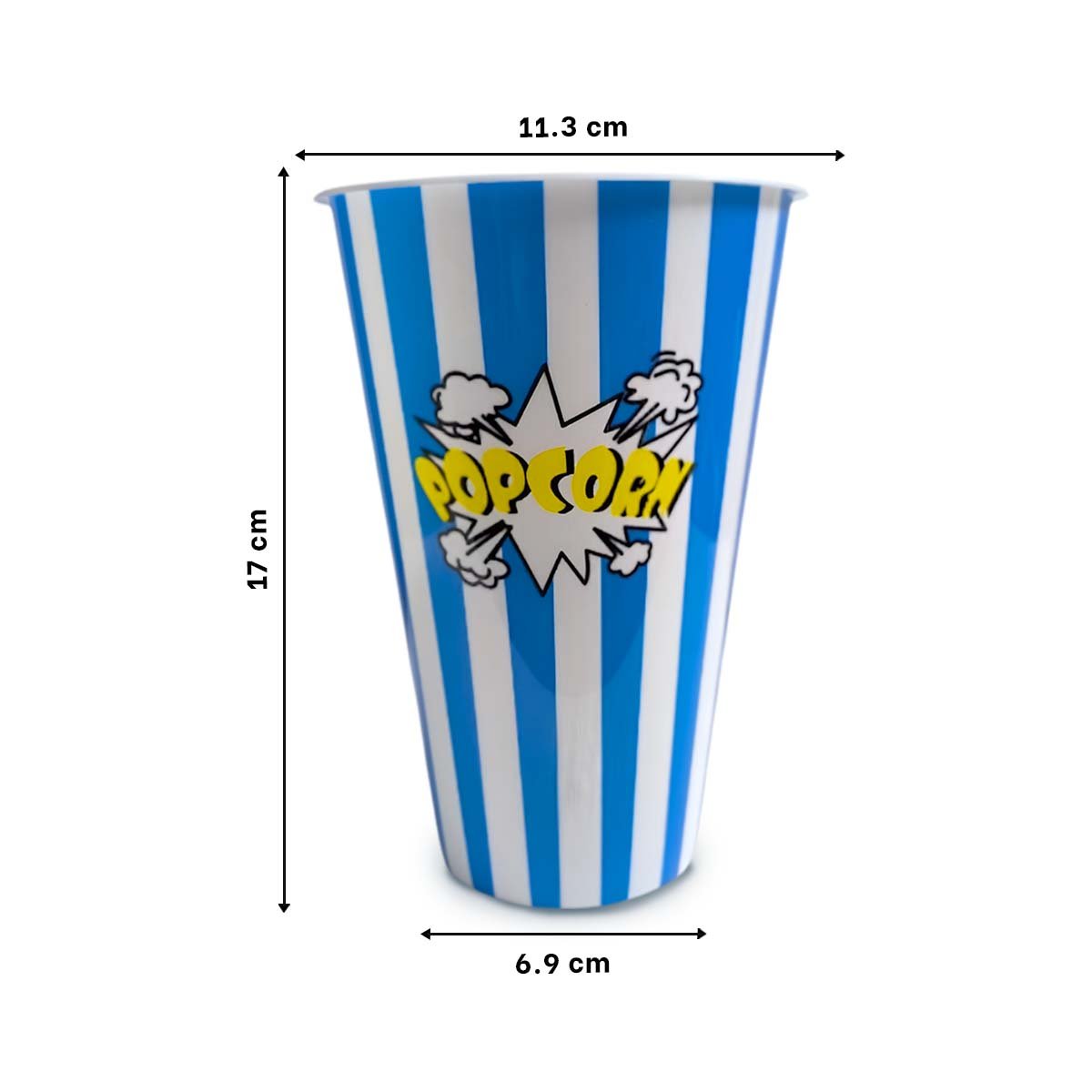 CUBETA VASO POPCORN 11,3X17X6,9CM AZUL PARA REUNIONES Y CELEBRACIONES YLIGAS REGALO - 4