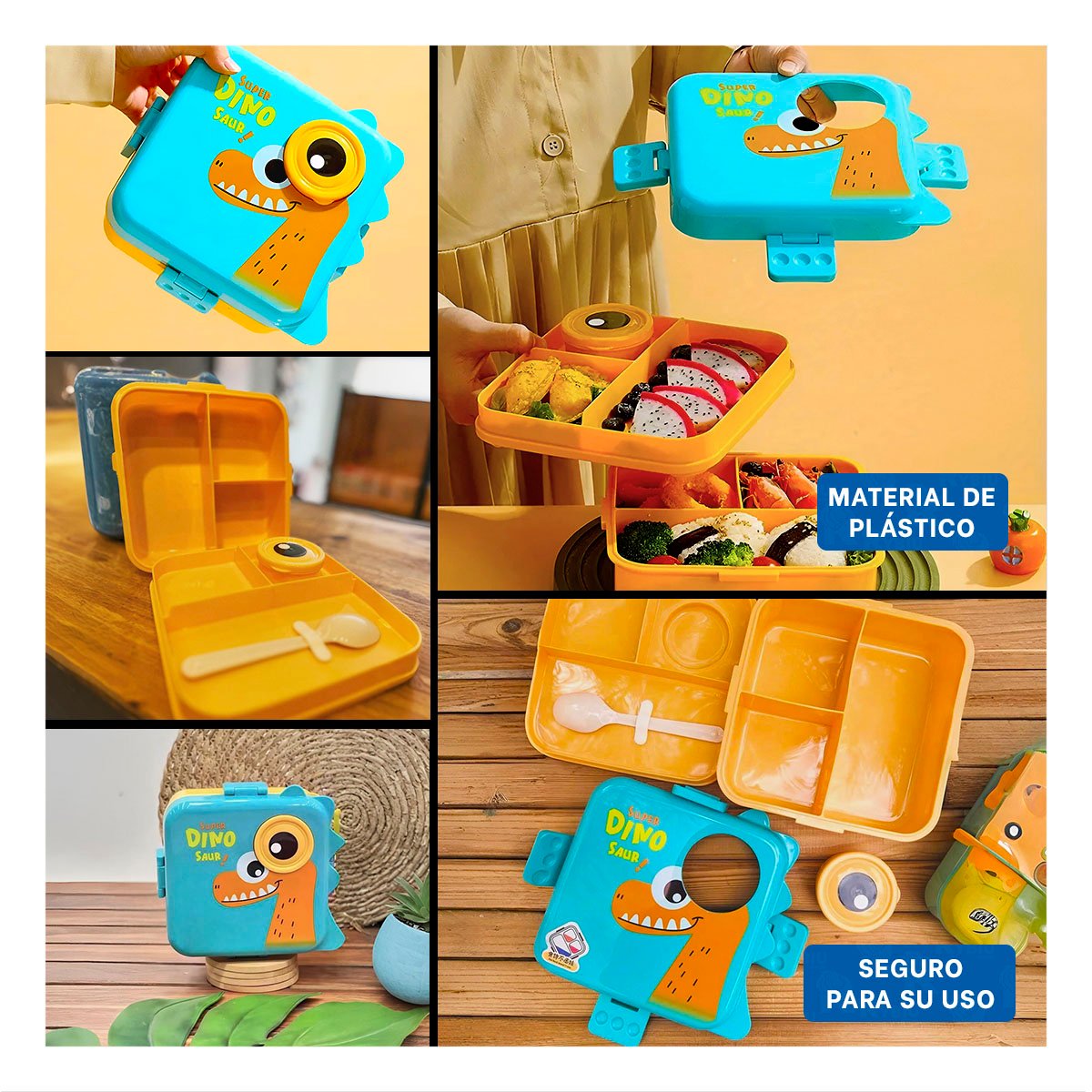 TAPER APILABLE QUE FACILITA LA ORGANIZACION 1600ML CELESTE Y AMARILLO Y+PAPEL REGALO - 3