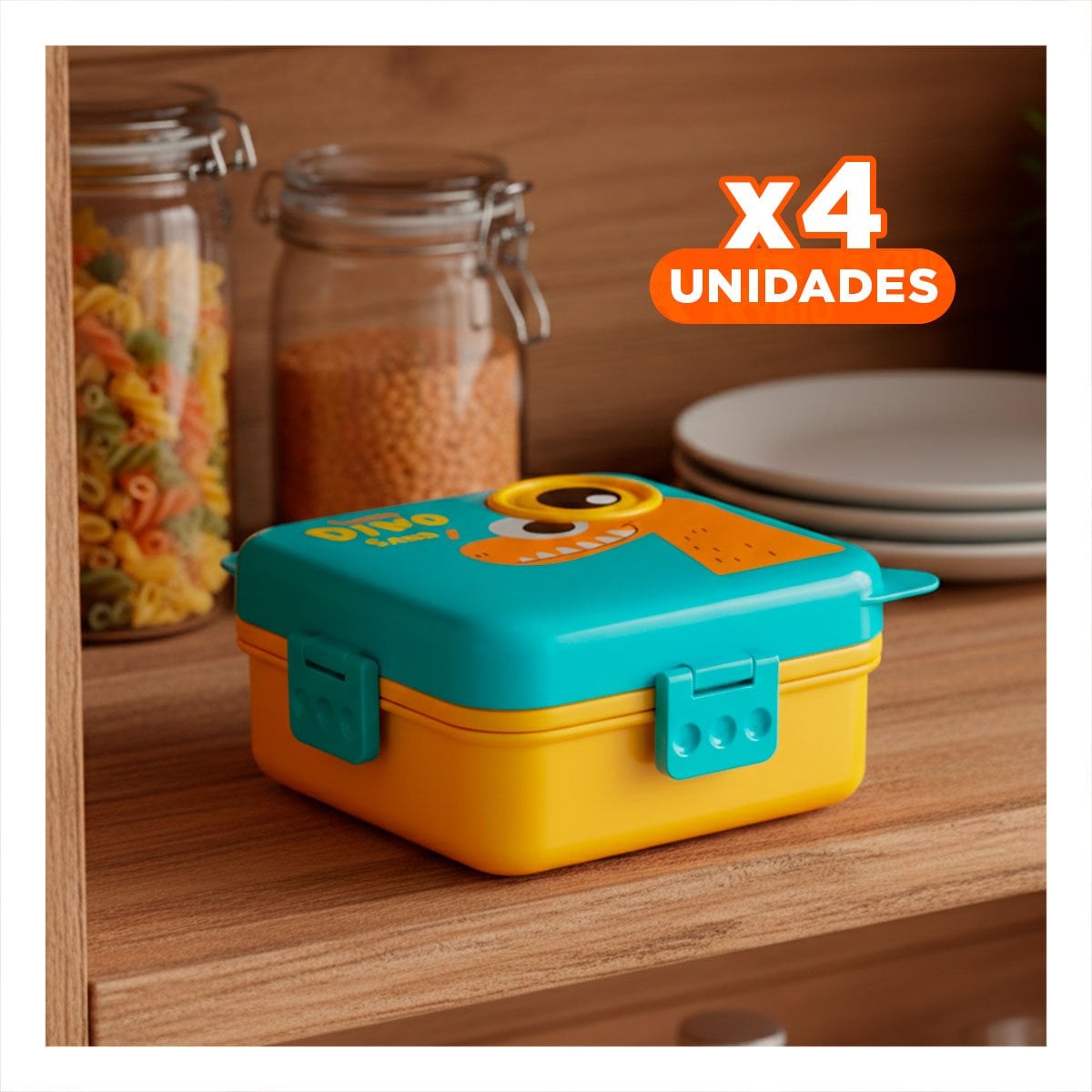 PACK4 ENVASE VERSATIL PARA USO DIARIO 1600ML CELESTE Y AMARILLO Y+PAPEL REGALO - 1