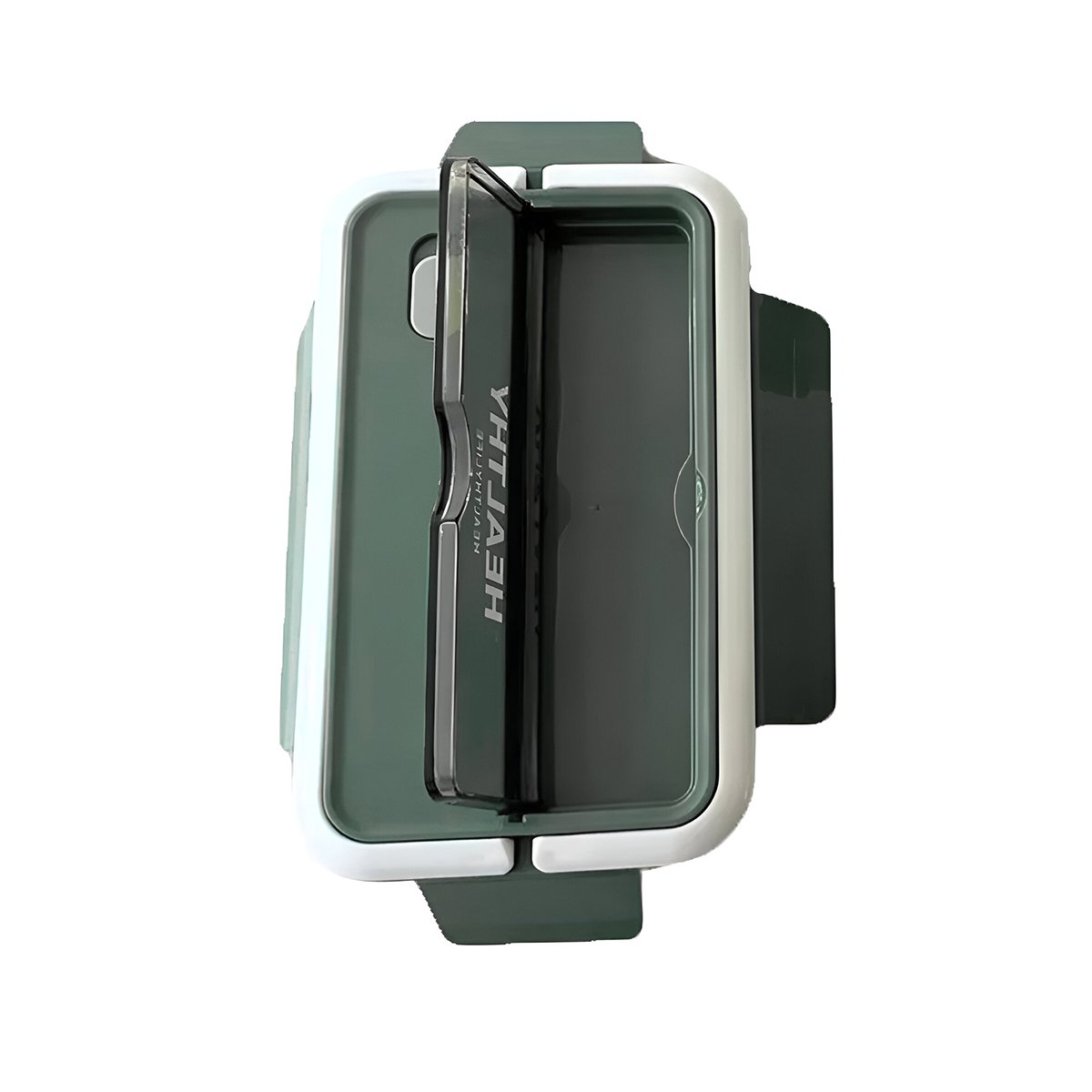 TAPER RECTANGULAR CON CUBIERTOS PARA PICNIC ESCOLAR 1100ML VERDE Y+REGALO STICKER - 1