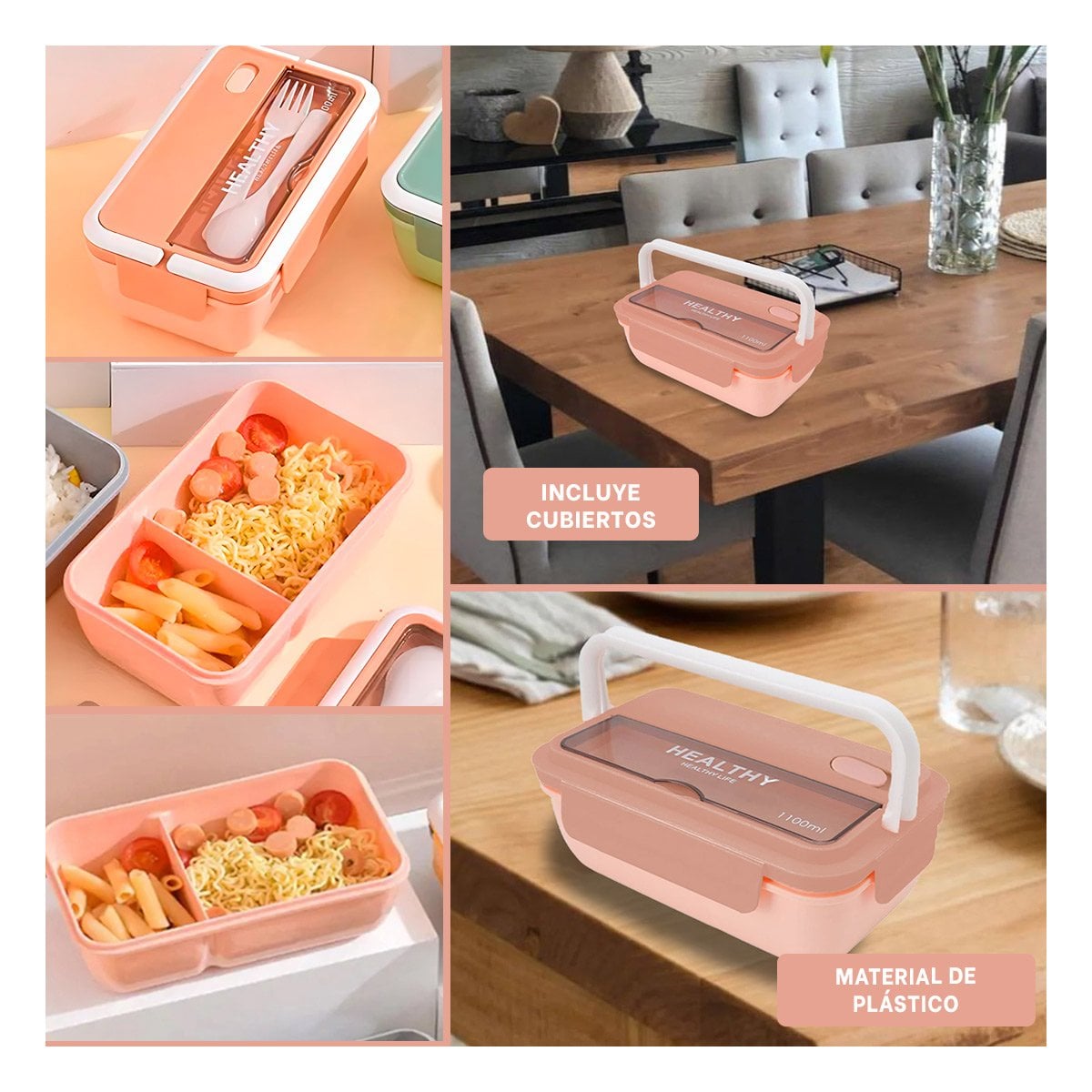 TAPER APILABLE QUE FACILITA LA ORGANIZACION 1100ML Y CUBIERTOS MELON Y+PAPEL REGALO - 3