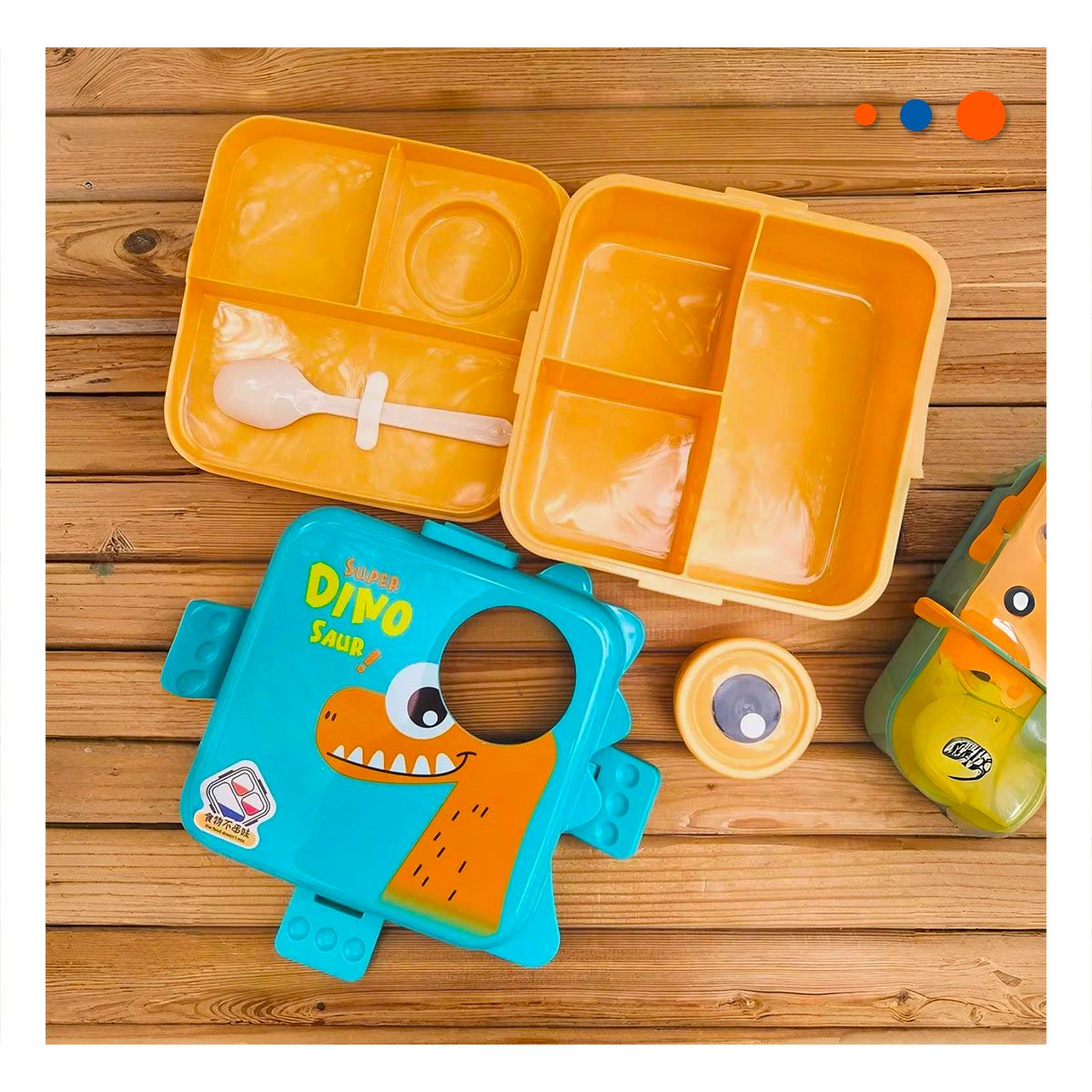 PACK12 RECIPIENTE PARA MANTENER ALIMENTOS SEGUROS 1600ML CELESTE Y AMARILLO Y+PAPEL REGALO - 2