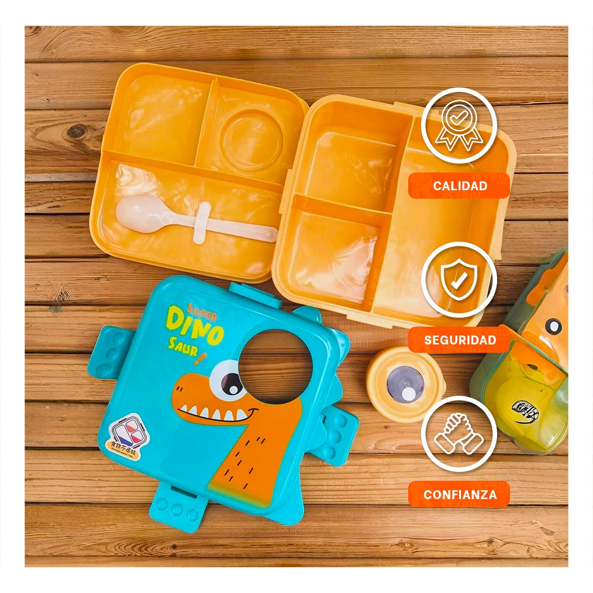 TAPER CON DISEÑO FUNCIONAL PARA USO DIARIO 1600ML CELESTE Y AMARILLO Y+POST IT - 5