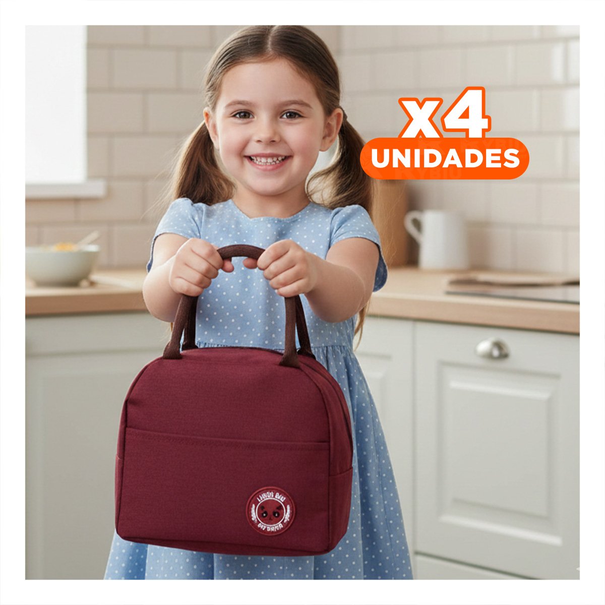 PACK4 CONTENEDOR DE COMIDA TERMICO Y BOLSILLO EXTERIOR LIGERA Y PRACTICA GUINDA Y+PAPEL REGALO - 1