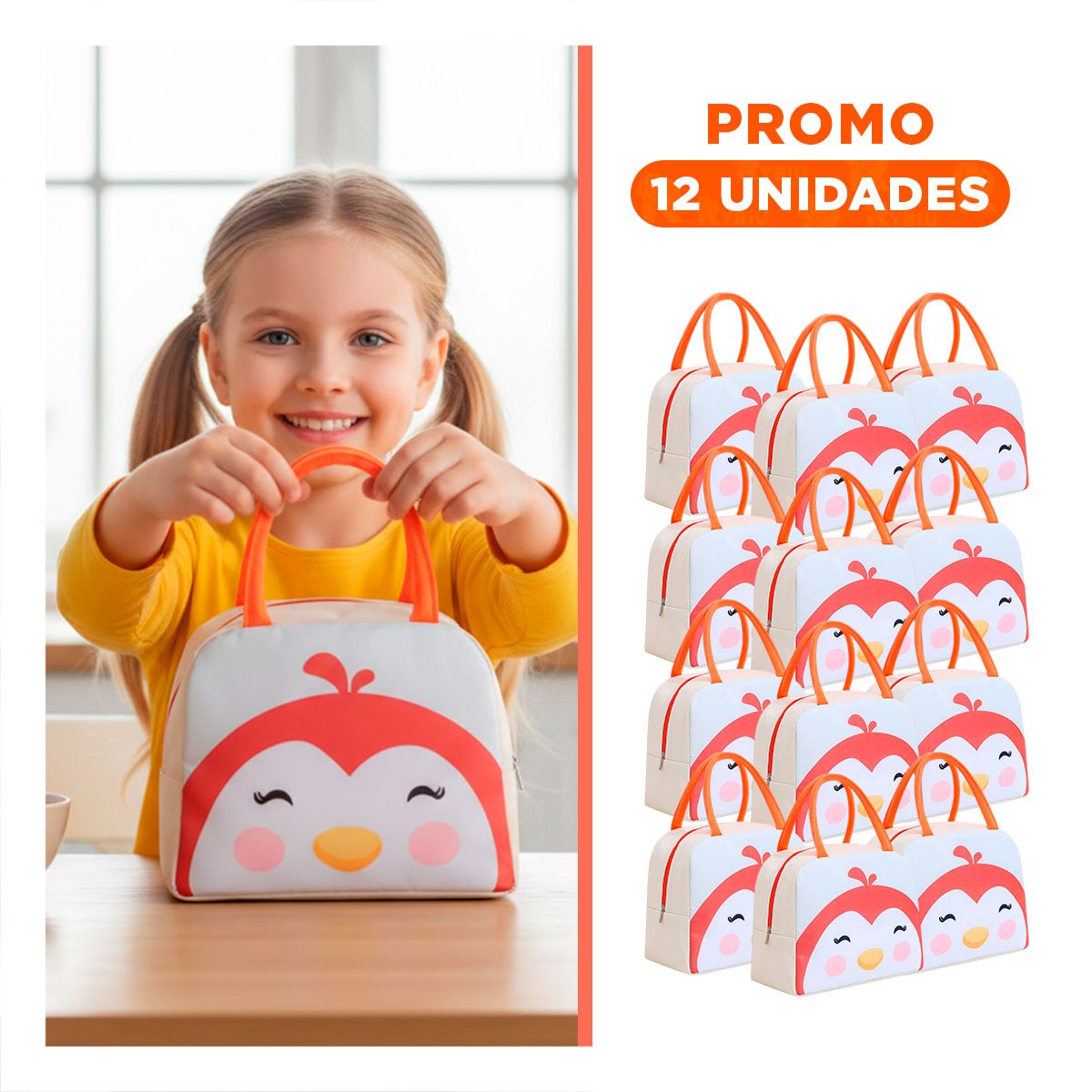 PACK12 PORTA ALIMENTOS TERMICO RESISTENTE Y LIGERO PINGUINO BEIGE - 1
