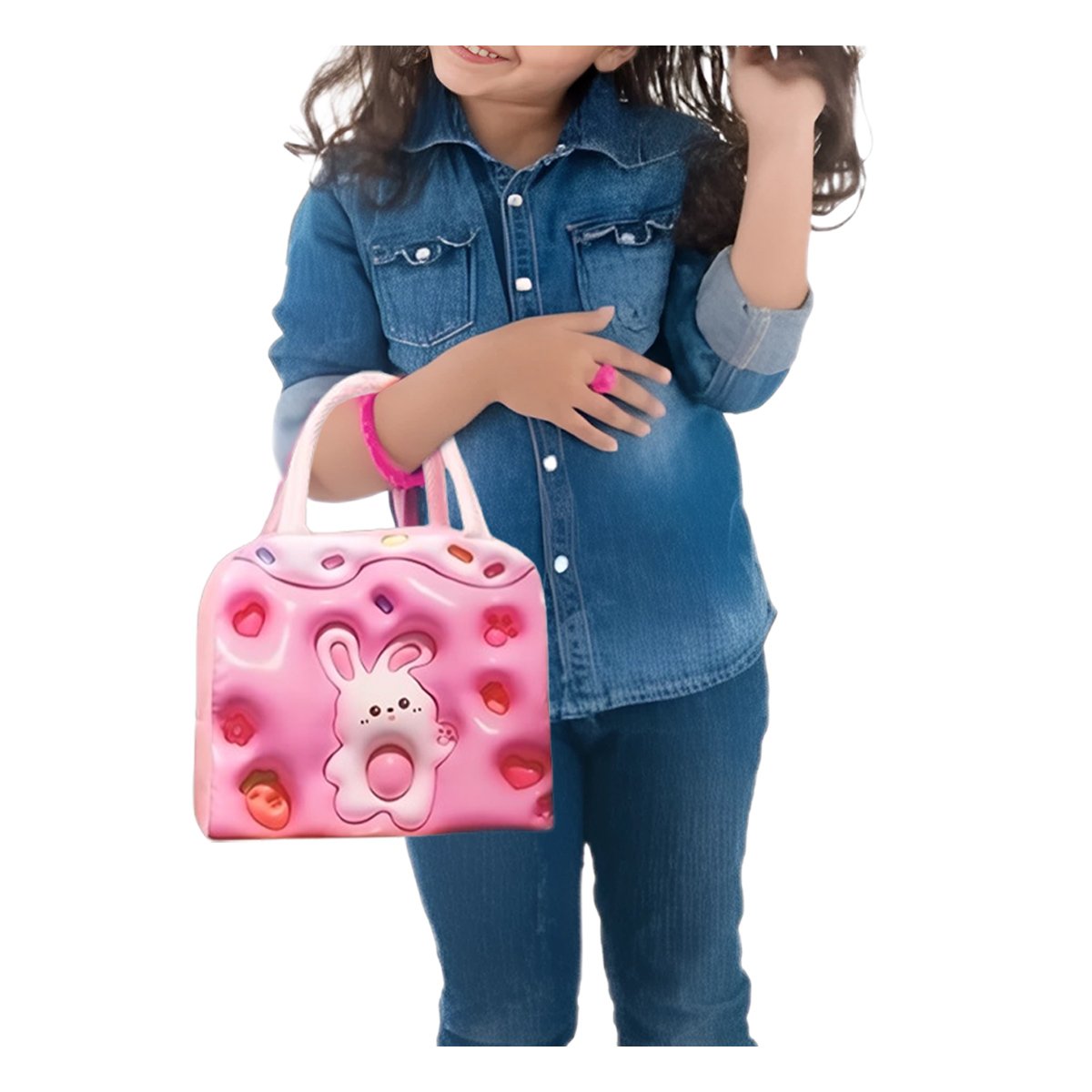 PACK4 CAJA TERMICA DE USO DIARIO CON CONEJO TIERNO ROSADO Y+PAPEL REGALO - 3