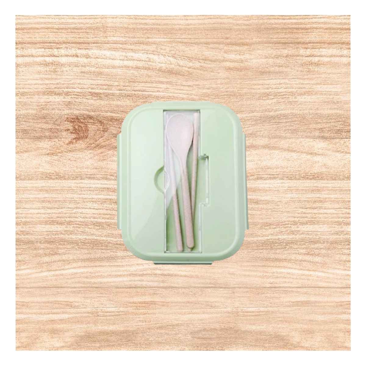 PACK2 CONTENEDOR DE VIDRIO CON CUBIERTOS Y 2 DIVISIONES PARA OFICINA VERDE - 3