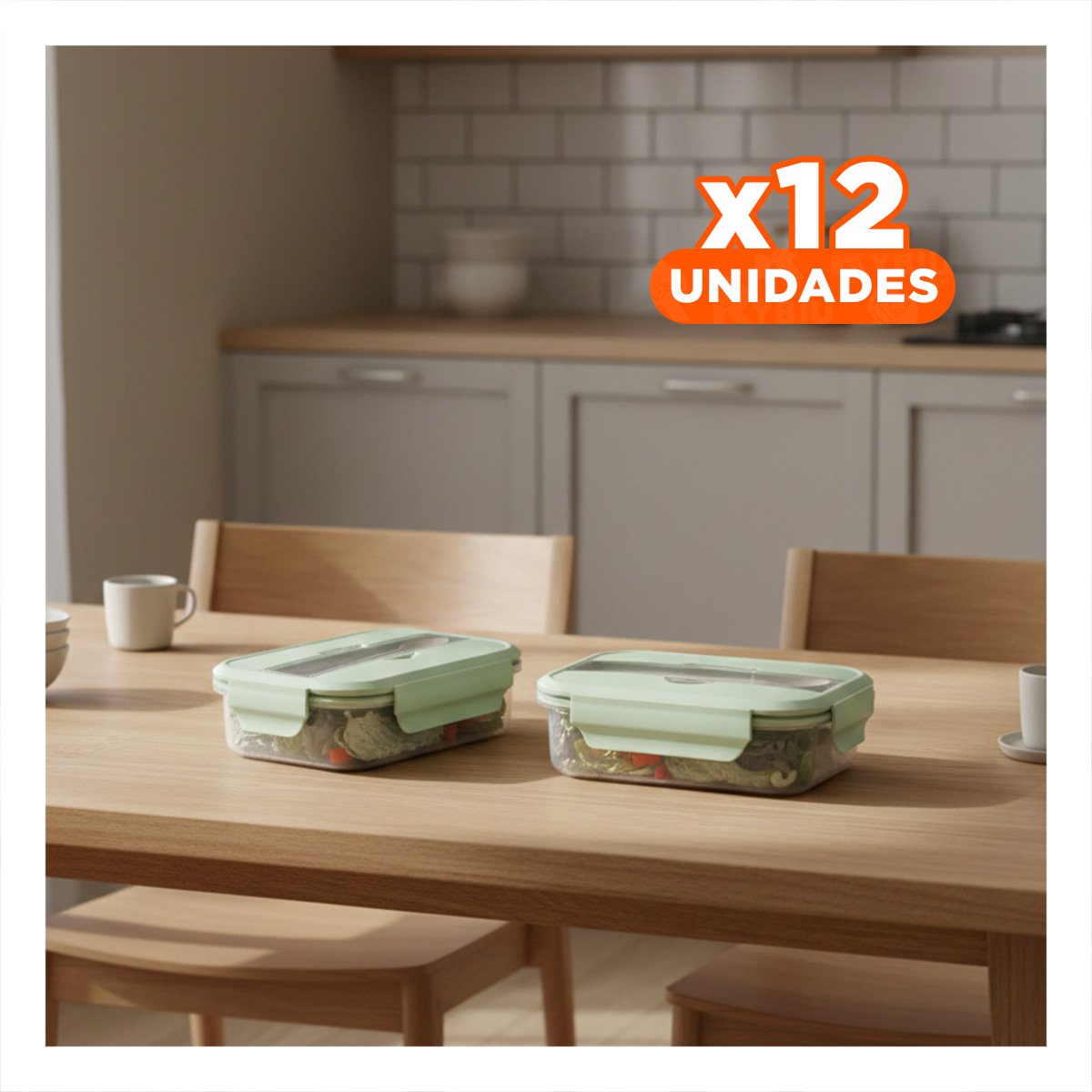 PACK12 ALMACENADOR DE VIDRIO PARA PREPARACIONES CASERAS VERDE Y+REGALO STICKER - 1
