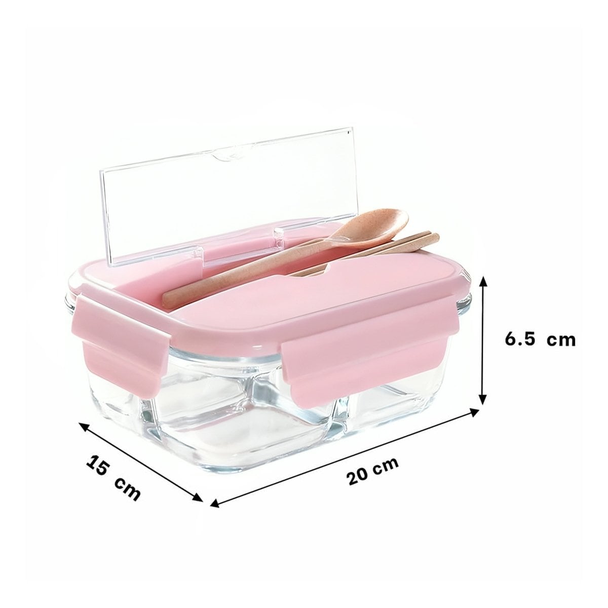 PACK6 CAJA CON CUBIERTOS 3 DIVISIONES PARA COCINA PRÁCTICA TAPA ROSADO - 4