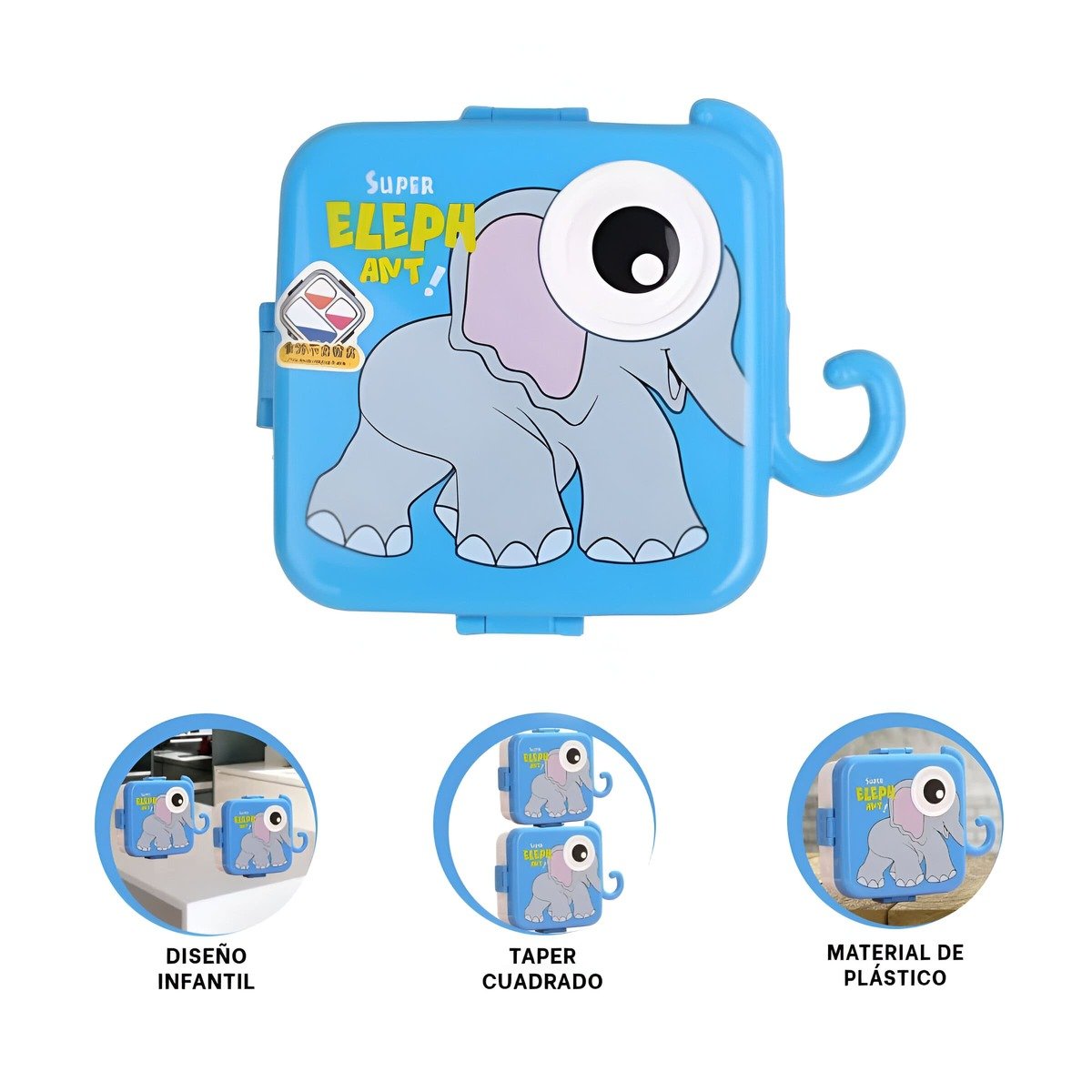 TAPER ESTILO ELEFANTE CON CUBIERTOS PARA POSTRES Y FRUTAS AZUL Y+POST IT - 5