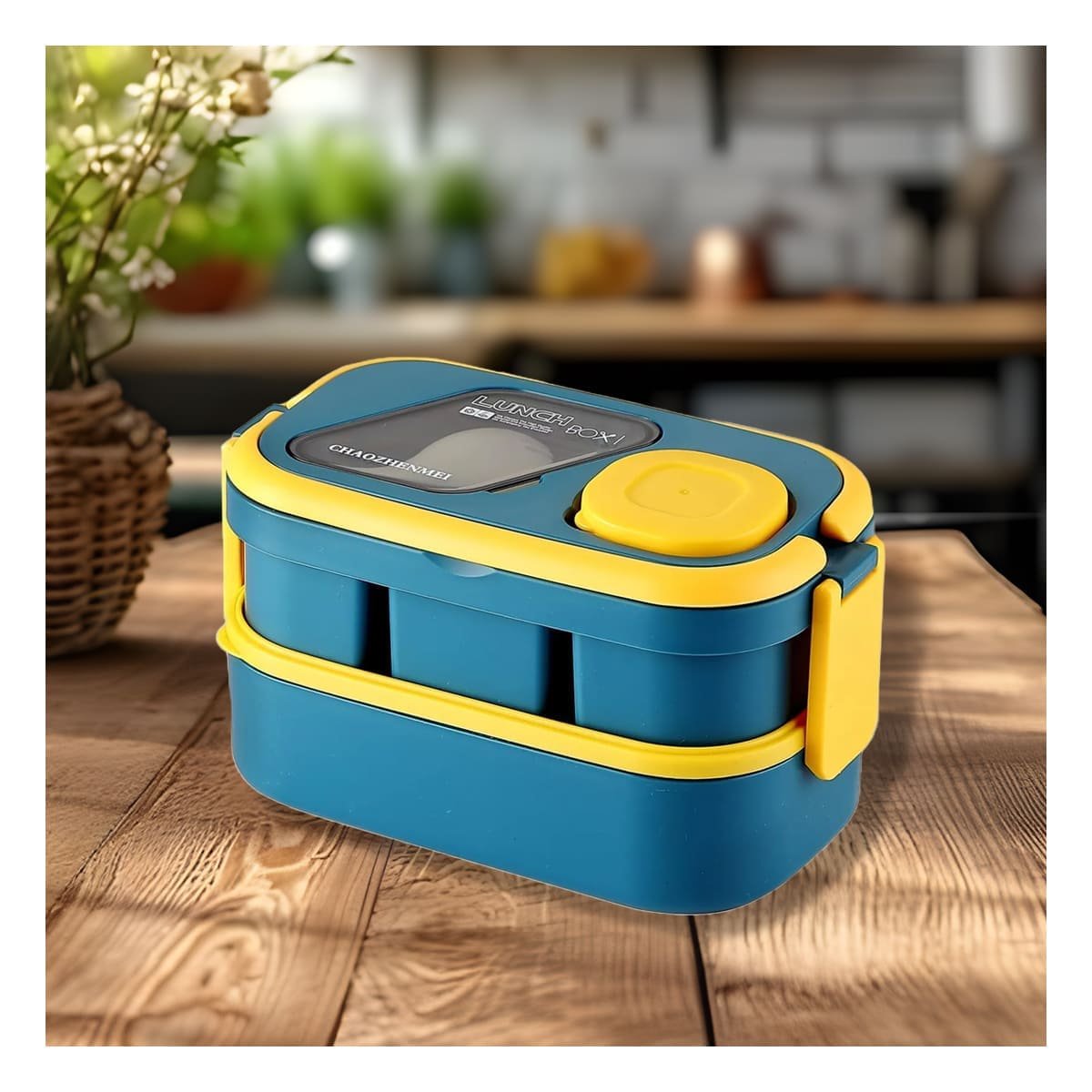 PACK12 CAJA VERSÁTIL CON COMPARTIMIENTOS 2 PISOS ROSADO Y LILA PARA TRANSPORTE DE COMIDA - 5