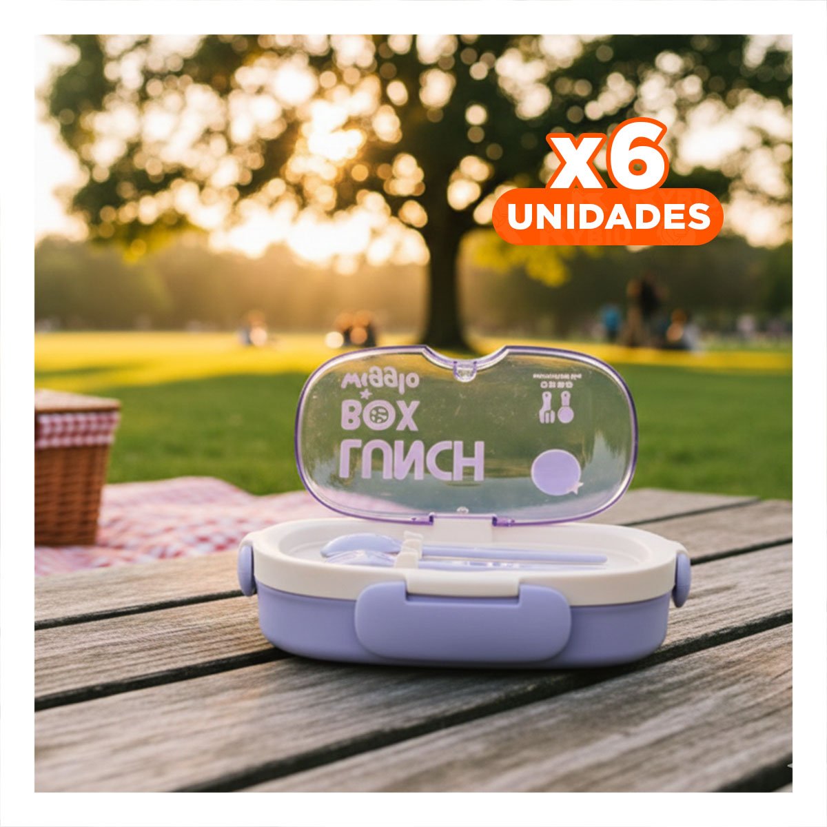 PACK6 FIAMBRERA 850ML CON CUBIERTOS Y TOMATODO 480ML LILA MODERNO VERSATIL - 1