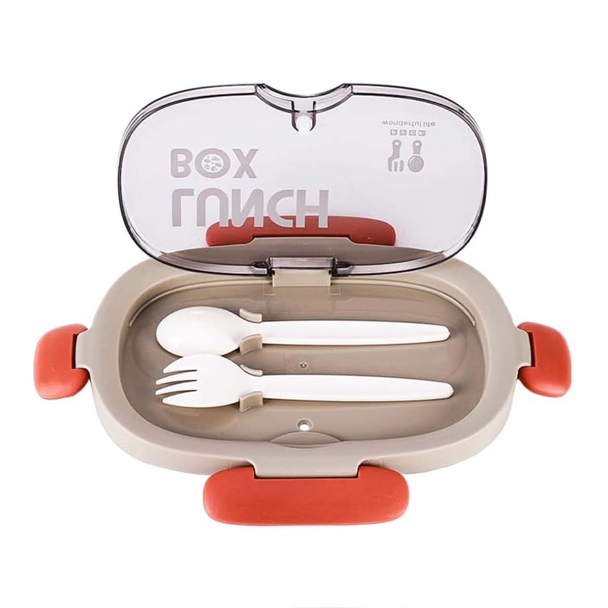 LONCHERA 850ML CON CUBIERTOS MARRON PARA LLEVAR COMIDA FACIL A COLEGIO Y+LIGAS REGALO - 5