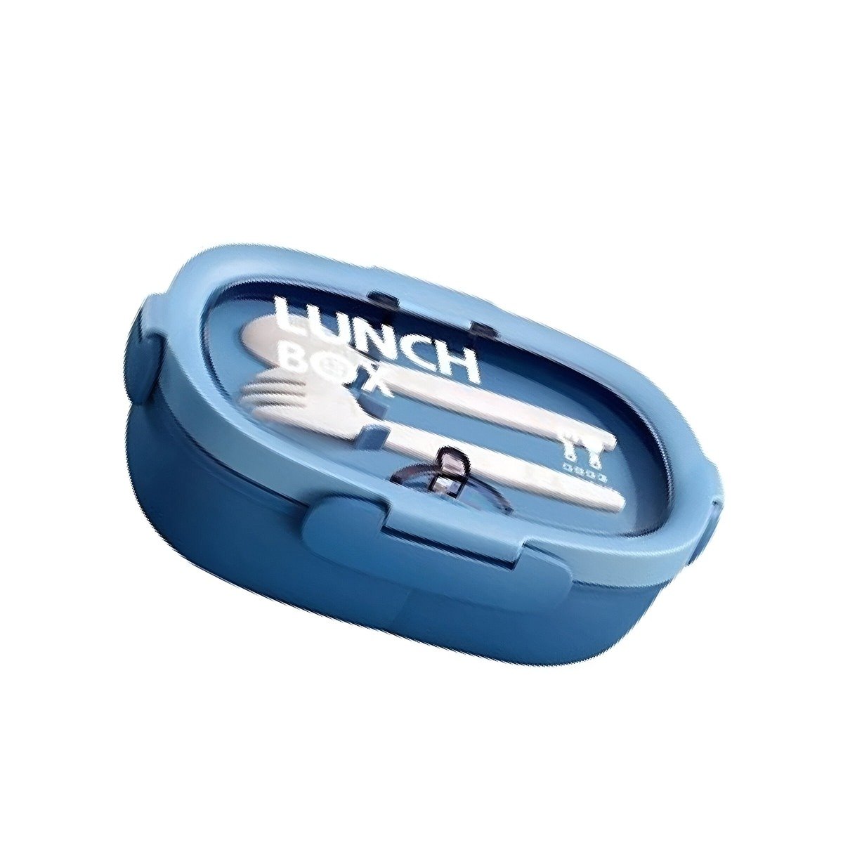 LONCHERA 850ML CON CUBIERTOS AZUL PARA TRABAJO ESCUELA Y COMIDA FRESCA Y+REGALO STICKER - 1