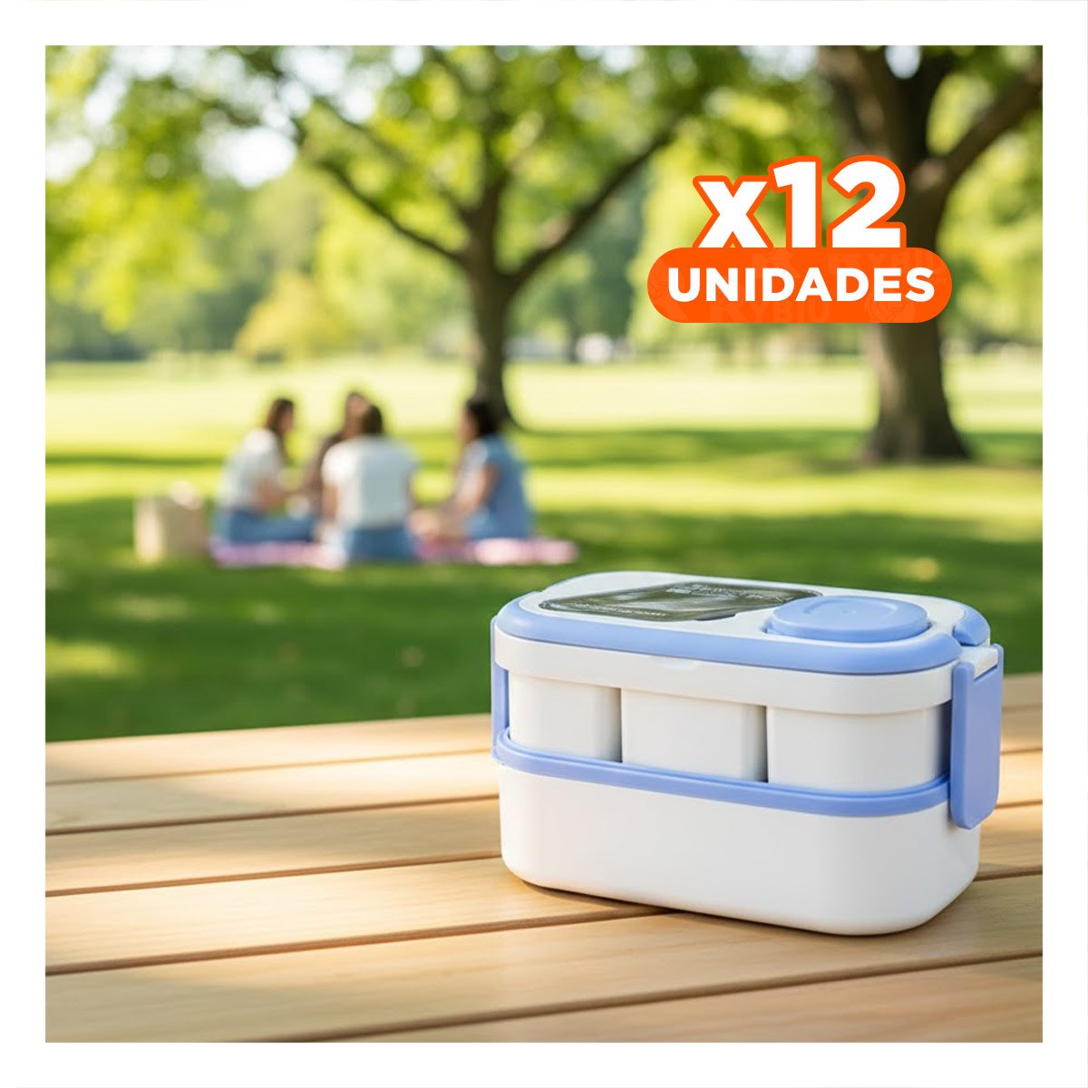 PACK12 POTE APILABLE CON CUBIERTOS 2 PISOS LILA Y BLANCO PARA GUARDAR COMIDA Y+PAPEL REGALO - 1