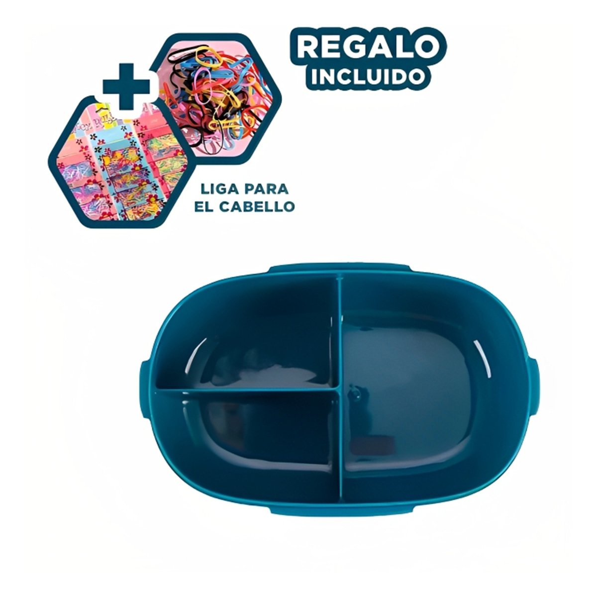 LONCHERA 850ML CON CUBIERTOS CREMA Y AZUL MARINO PARA LLEVAR COMIDA COLEGIO Y+LIGAS REGALO - 2