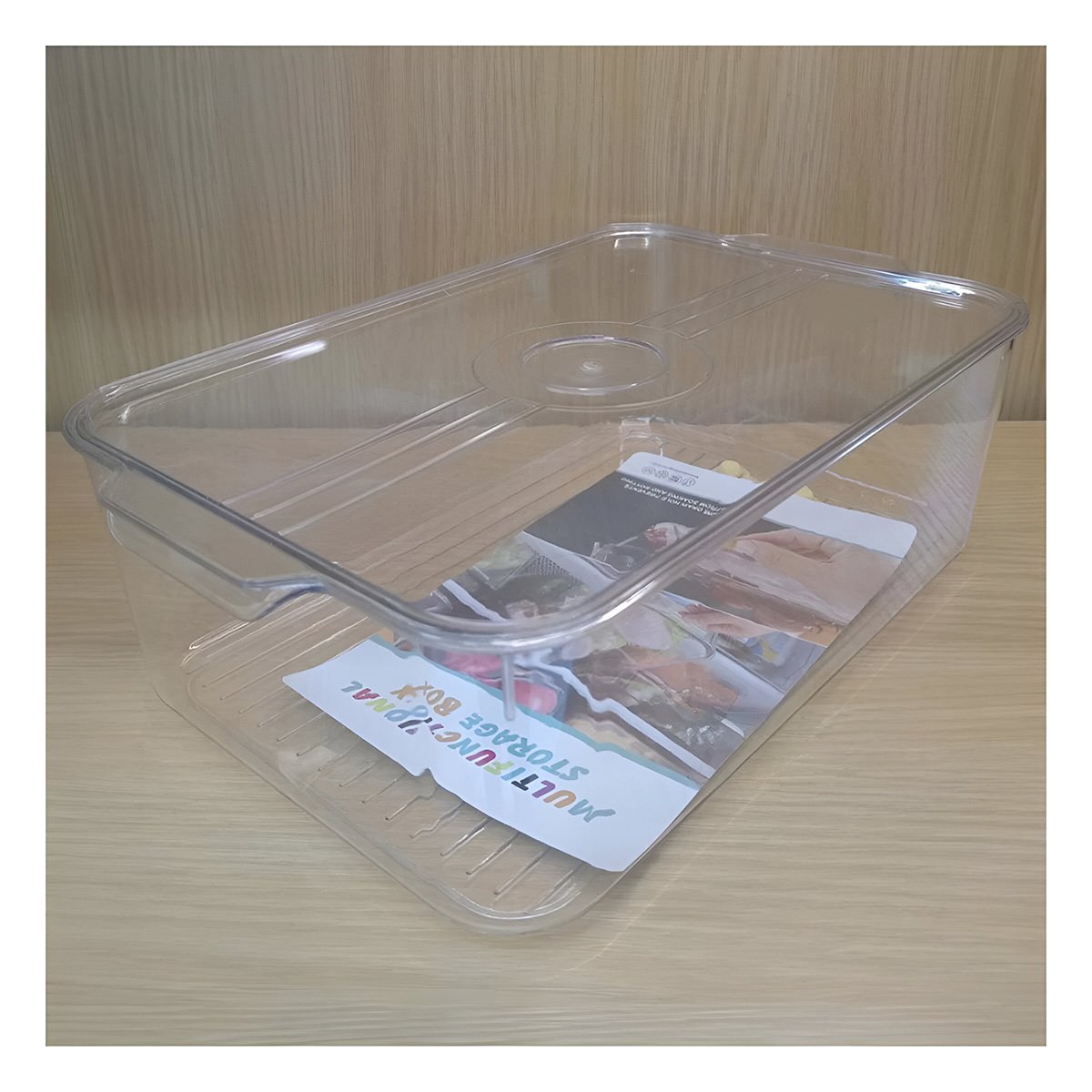 PACK2 ORGANIZADOR RECTANGULAR PARA OPTIMIZAR ESPACIO 30X20X10CM TRANSPARENTE Y+PAPEL REGALO - 2