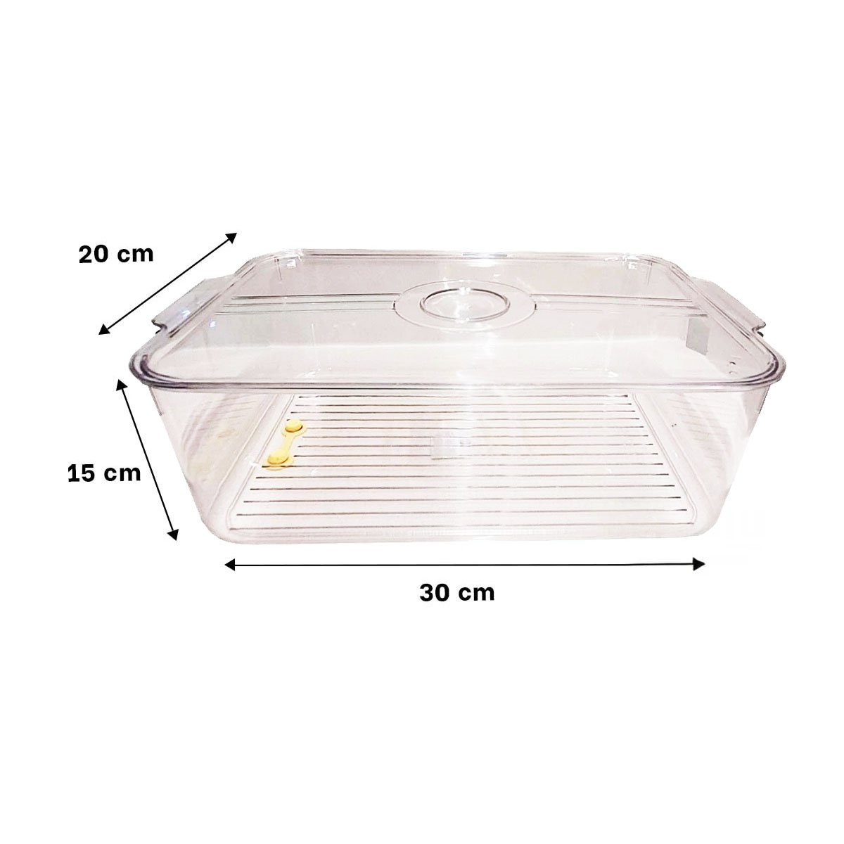 PACK4 RECEPTACULO PRACTICO PARA MANTENER VENTILADO 30X20X15CM TRANSPARENTE Y+REGALO STICKER - 4