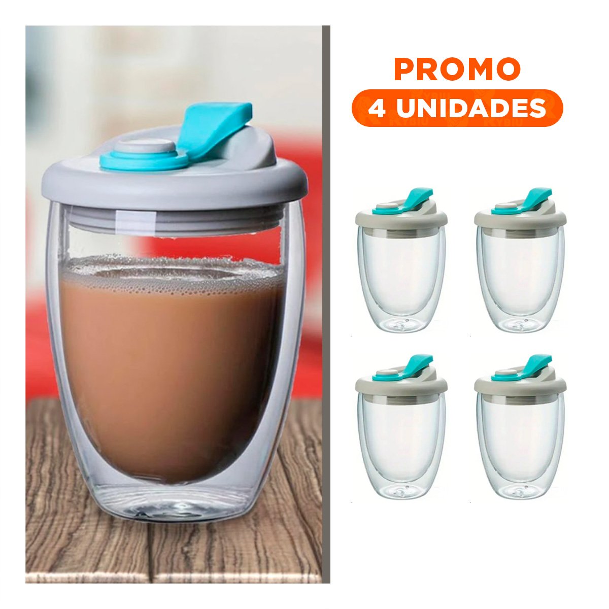 PACK4 CONTENEDOR PRACTICO CON DRENAJE INFERIOR 30X20X15CM TRANSPARENTE - 1