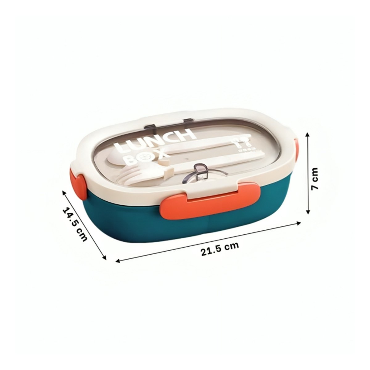 PACK12 CAJA ALMUERZO 850ML CON CUBIERTOS CREMA Y AZUL MARINO LLEVAR COMIDA Y+PAPEL REGALO - 4