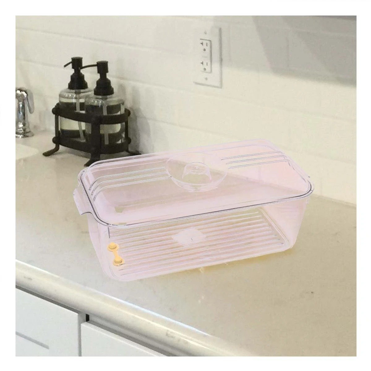 PACK6 BANDEJA PLASTICA 30X20X16CM TRANSPARENTE CON TAPA OVALADA PARA HOGAR Y+REGALO STICKER - 5
