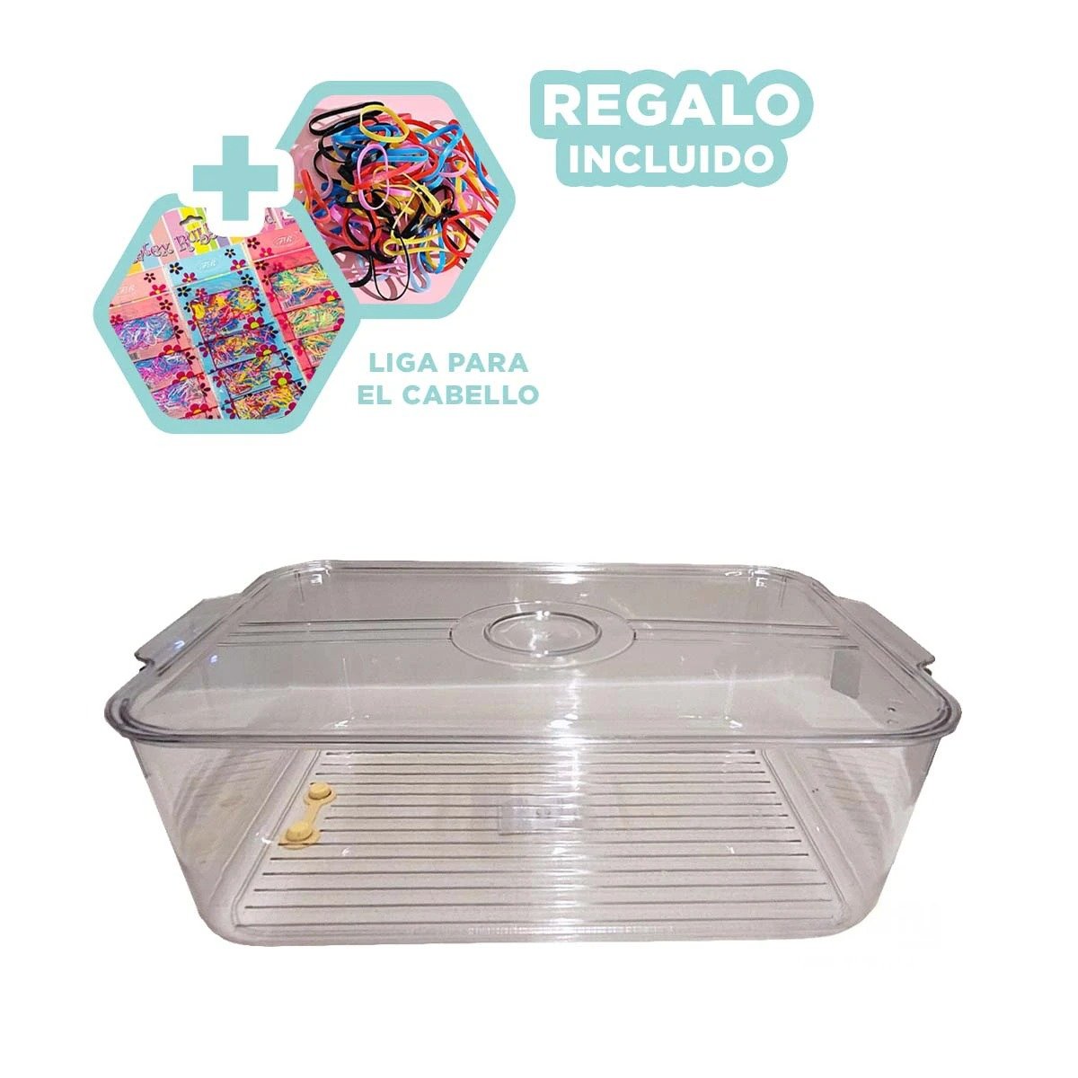 BANDEJA MULTIUSO DE ACRILICO PARA REFRIGERADOR Y REPISAS 30X20X15CM TRANSPARENTE Y+LIGAS REGALO - 2