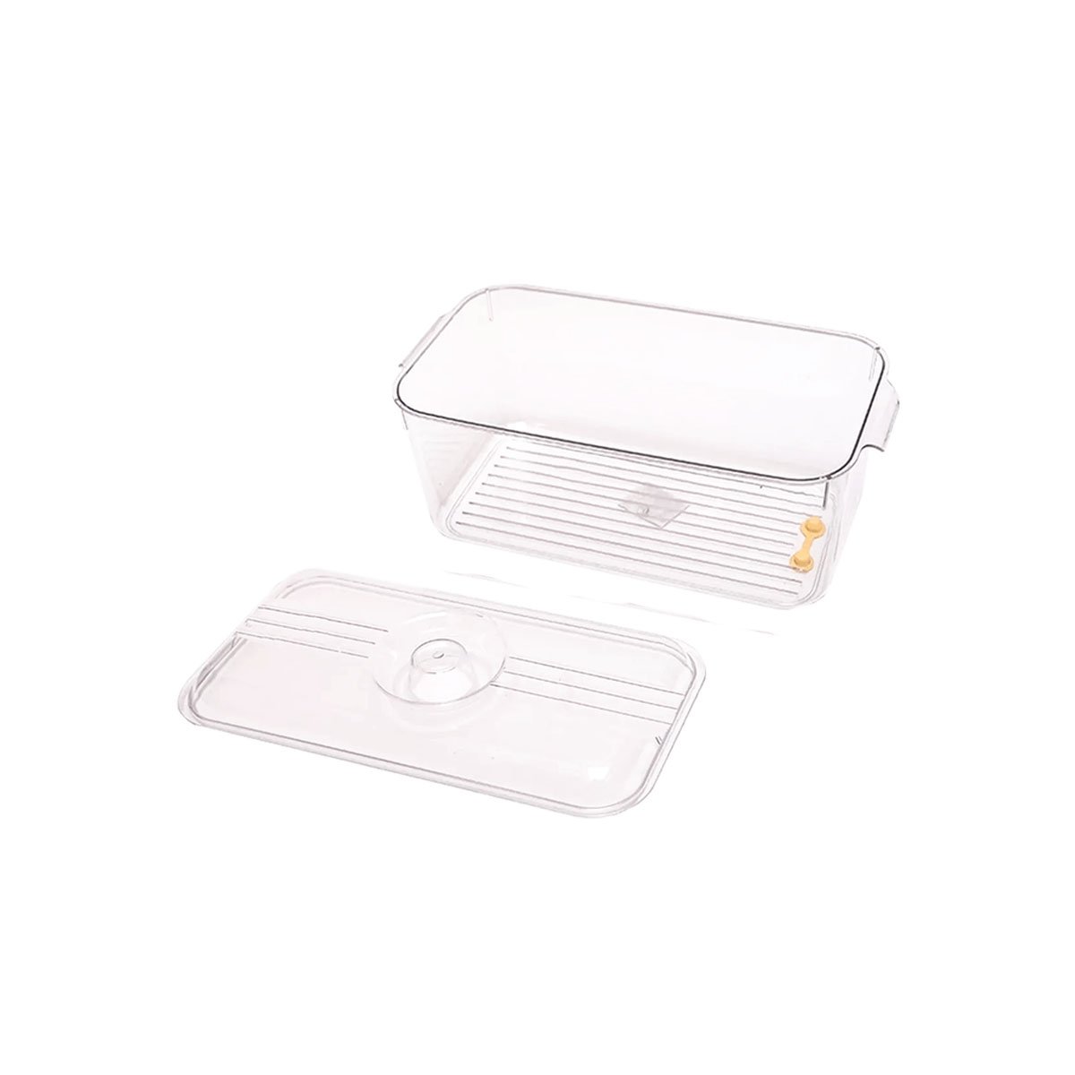 PACK2 CONTENEDOR ORGANIZADOR PARA ALIMENTOS Y FRASCOS 30X20X15CM TRANSPARENTE Y+REGALO STICKER - 2