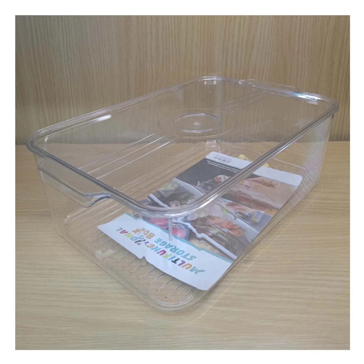 PACK2 CONTENEDOR ORGANIZADOR PARA ALIMENTOS Y FRASCOS 30X20X15CM TRANSPARENTE Y+REGALO STICKER - 5