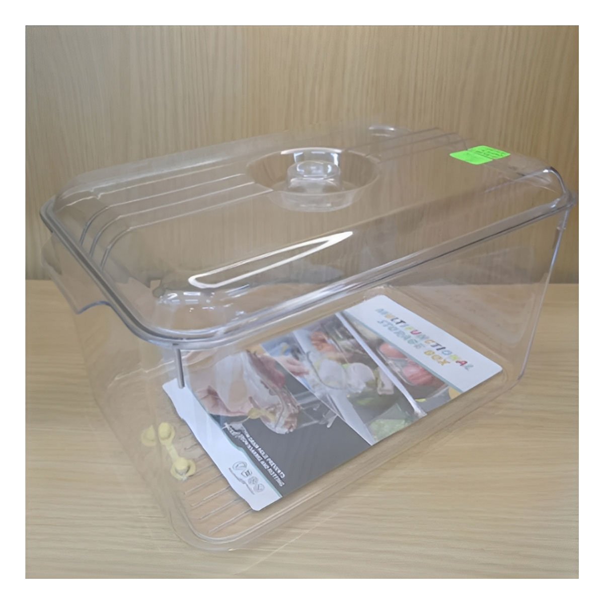 PACK2 CHAROLA ACRILICO 30X20X16CM TRANSPARENTE CON TAPA OVALADA Y ASAS PEQUENAS PARA HOGAR - 2