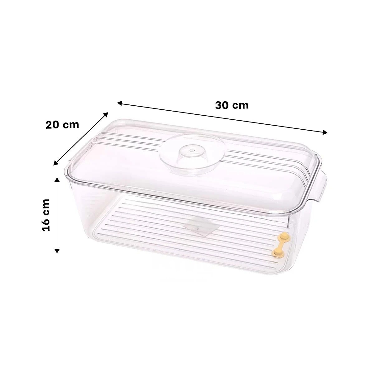 PACK4 CHAROLA ACRILICO 30X20X16CM TRANSPARENTE CON TAPA OVALADA PARA ALMACENAJE Y LIMPIEZA - 4