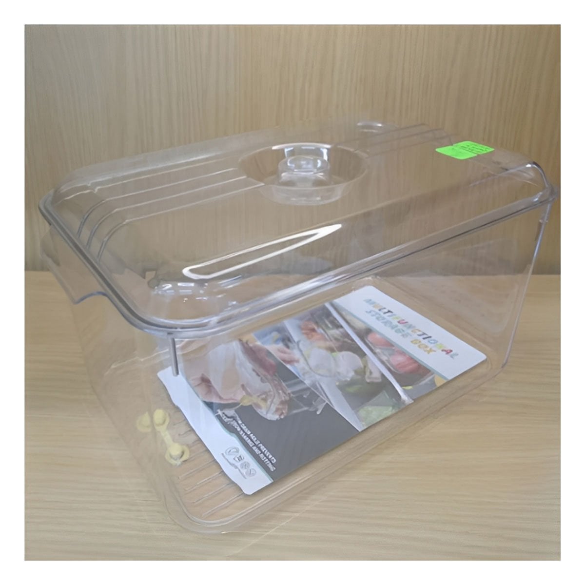 BANDEJA ACRILICO 30X20X16CM TRANSPARENTE CON TAPA OVALADA PARA ALMACENAJE Y+POST IT - 1