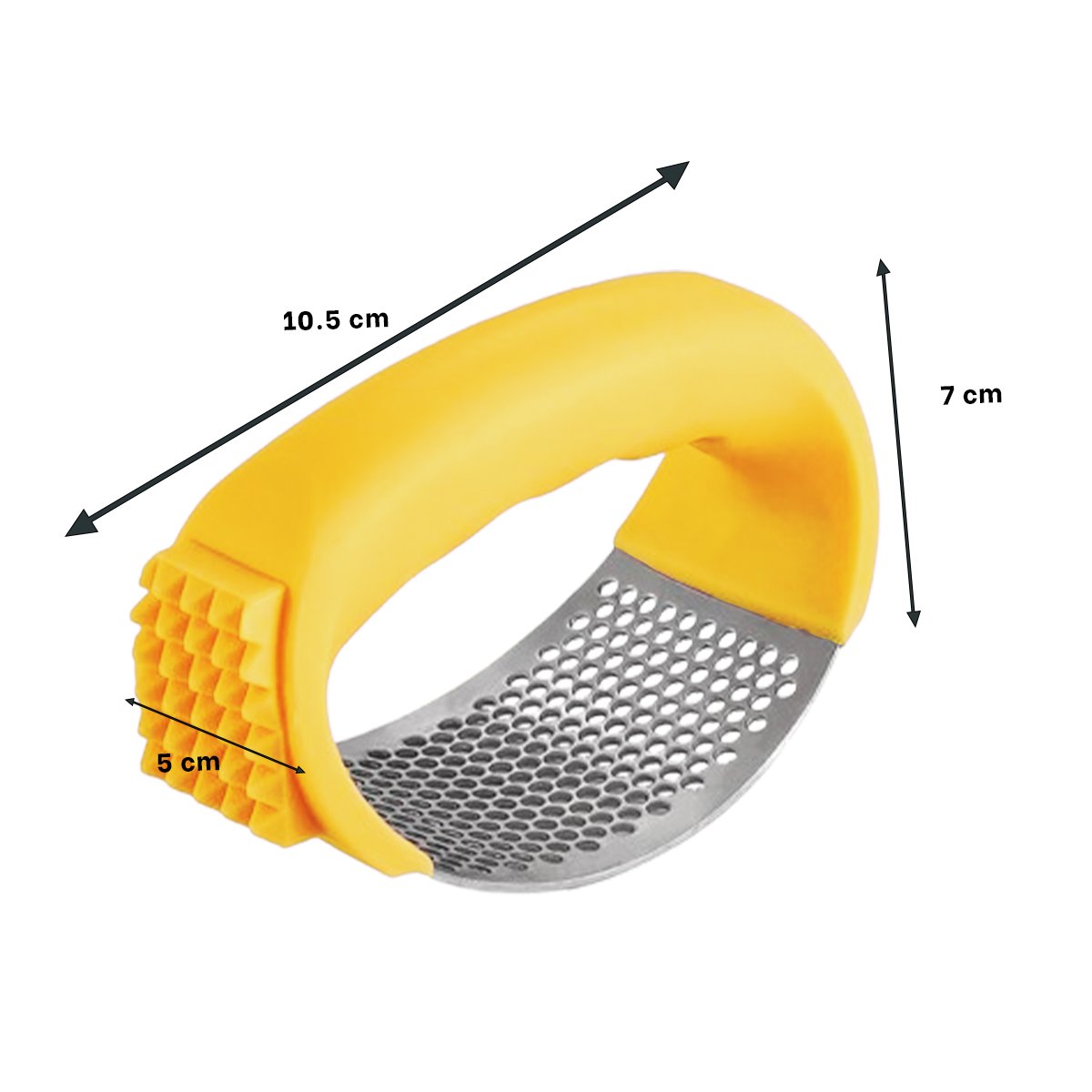 TRITURADOR DE AJO CON MANGO AMARILLO Y PLATEADO EN PLASTICO RESISTENTE YLIGAS REGALO - 4