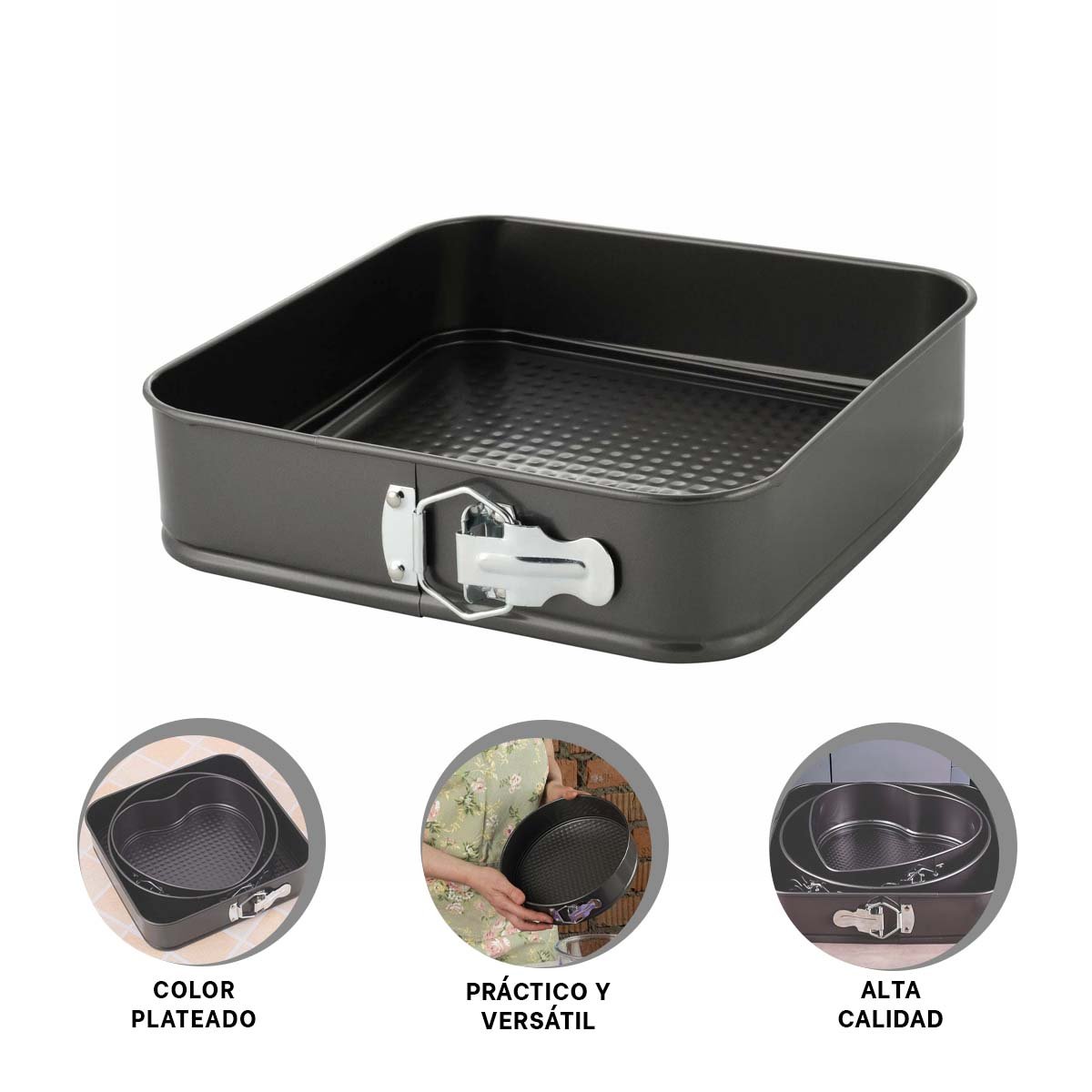 MOLDES PARA PASTELES EN COLOR PLATEADO CON 3 FORMAS Y MEDIDAS VERSATILES YPOST IT - 5