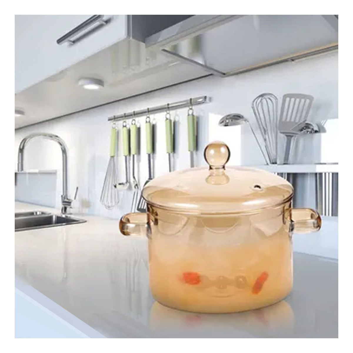 PACK4 CACEROLA CON CAPACIDAD 1,5L EN MARRON TRANSPARENTE Y TAPA AJUSTADA - 3