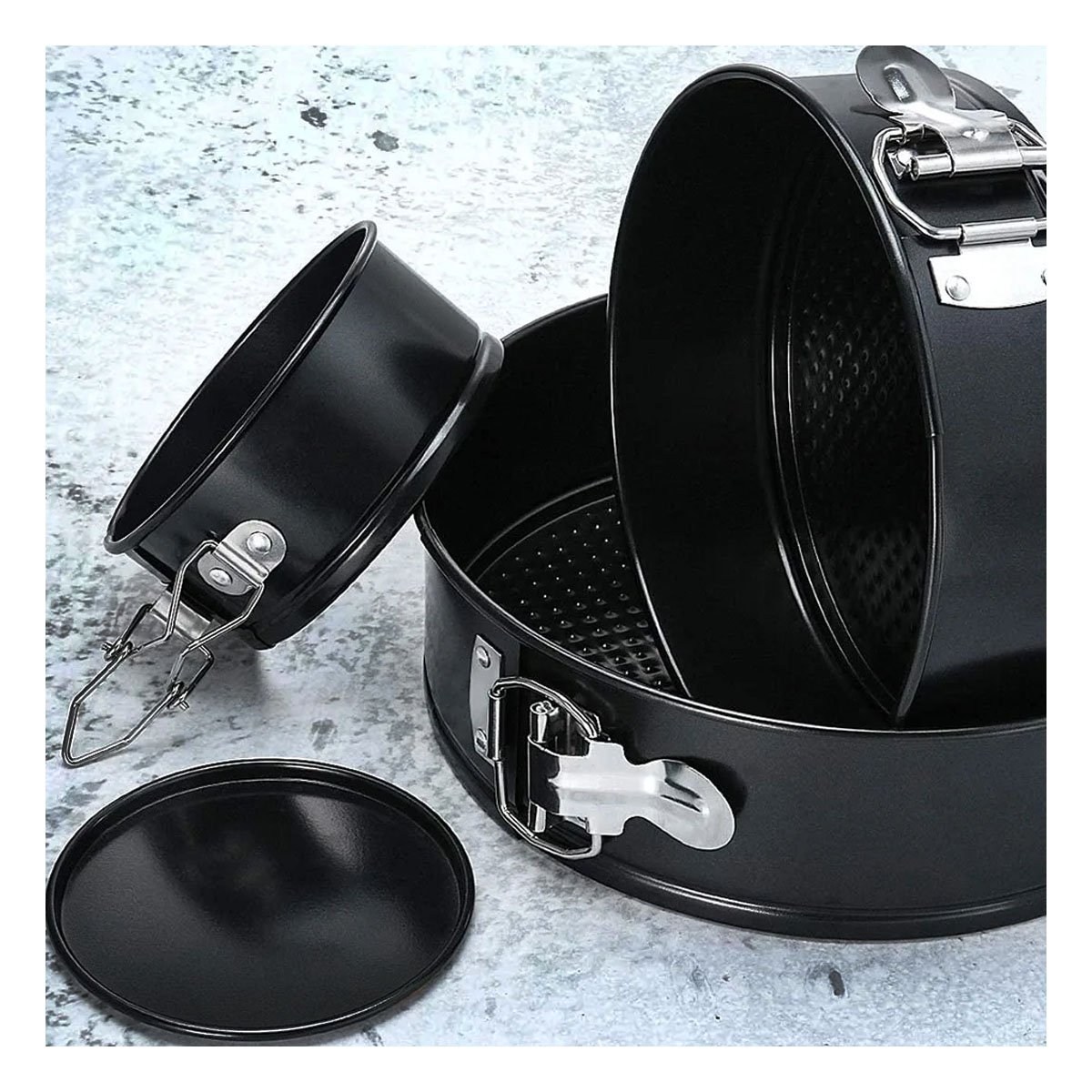 MOLDES PARA PASTELES EN COLOR PLATEADO CON 3 CIRCULOS Y MEDIDAS VERSATILES YPOST IT - 1